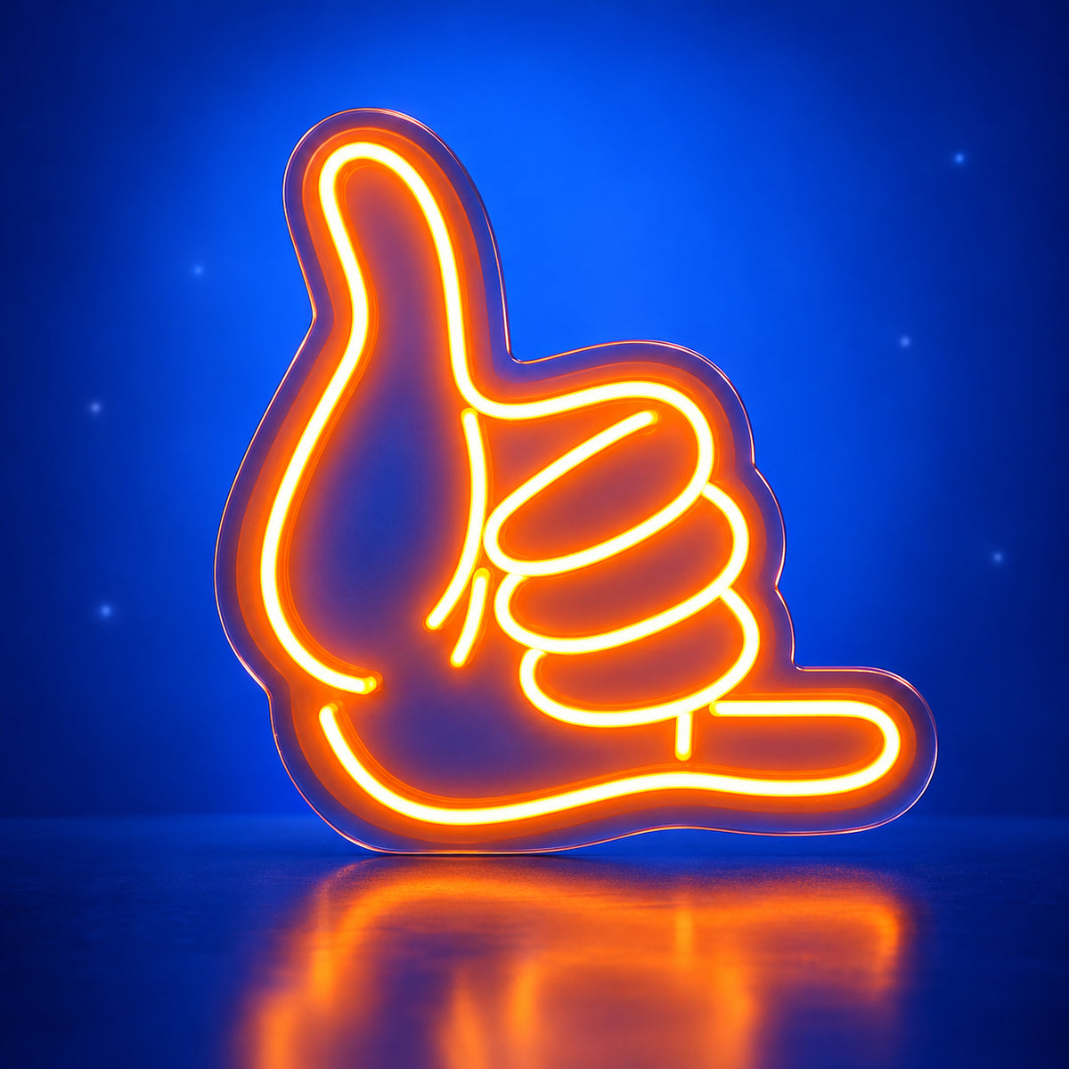 Hang Loose Hand Gesture LED Neon Sign Shaka Hand Outline - Facebook Ad Image