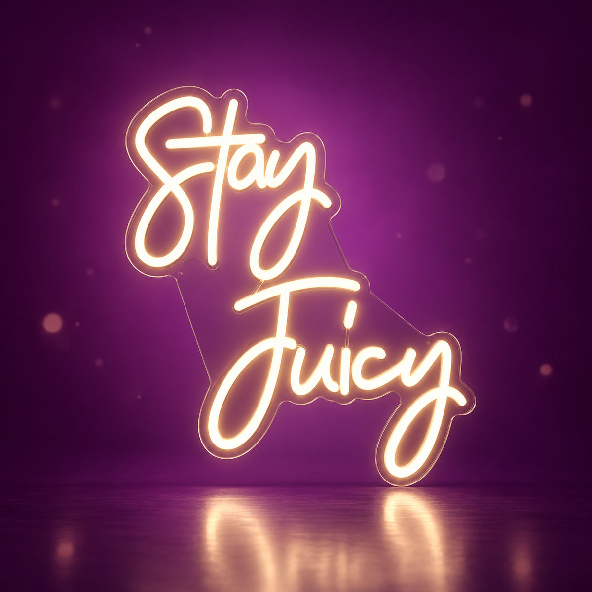 Stay Juicy LED Neon Sign Dimmable Wall Light - Facebook Ad Image