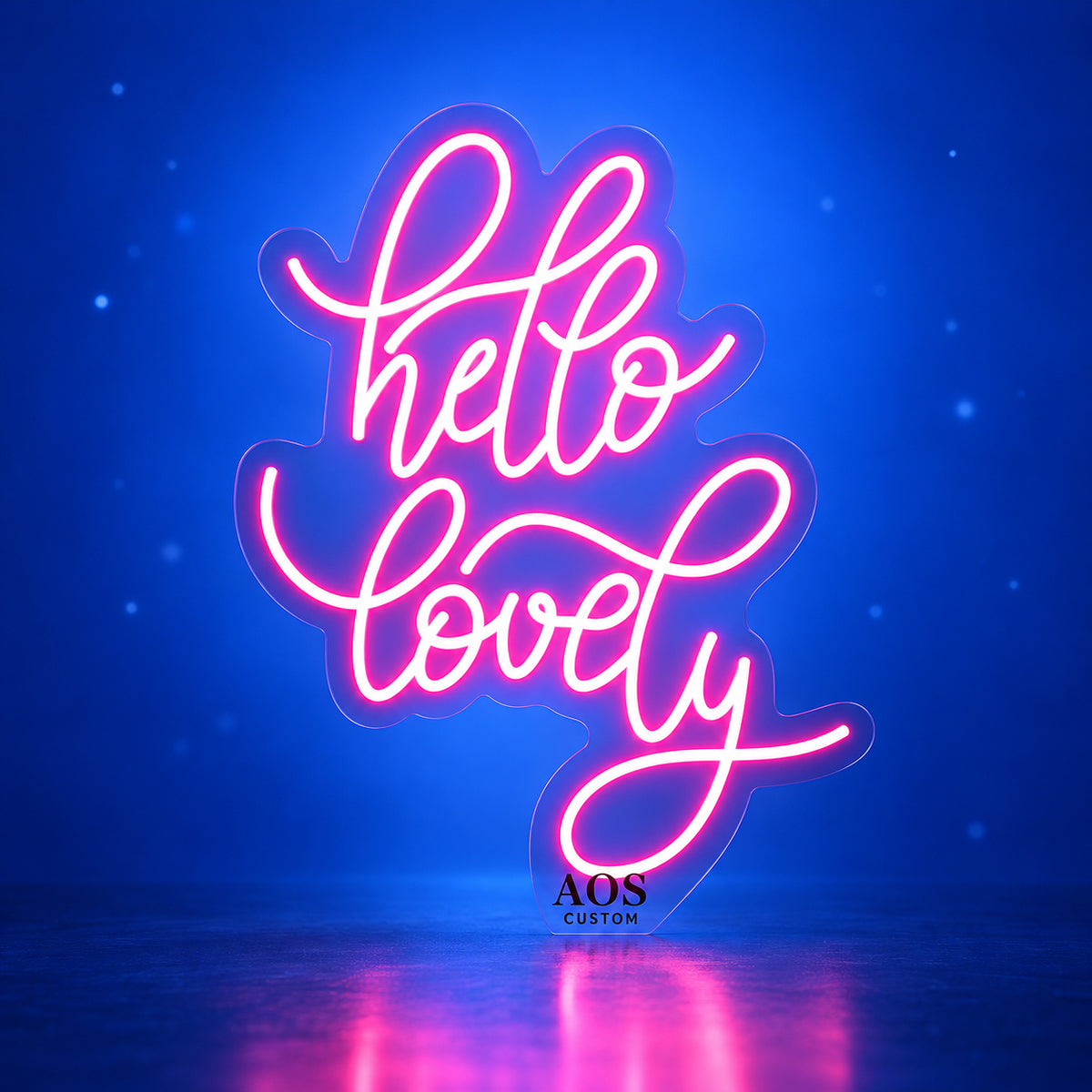 Hello Lovely LED Neon Sign Rounded Glow Script - Facebook Ad Image