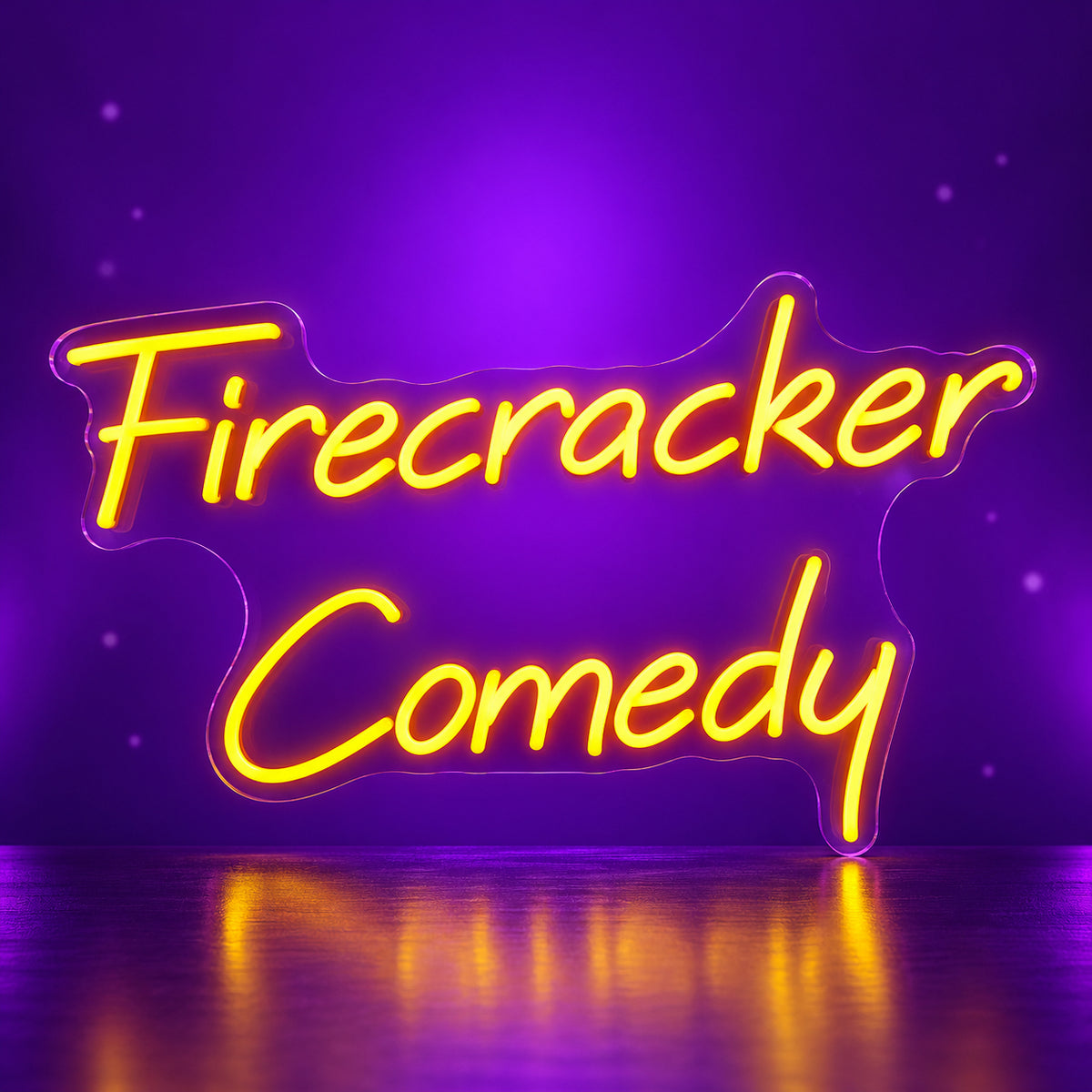 Firecracker Comedy LED Neon Sign Dimmable Wall Light - Facebook Ad Image