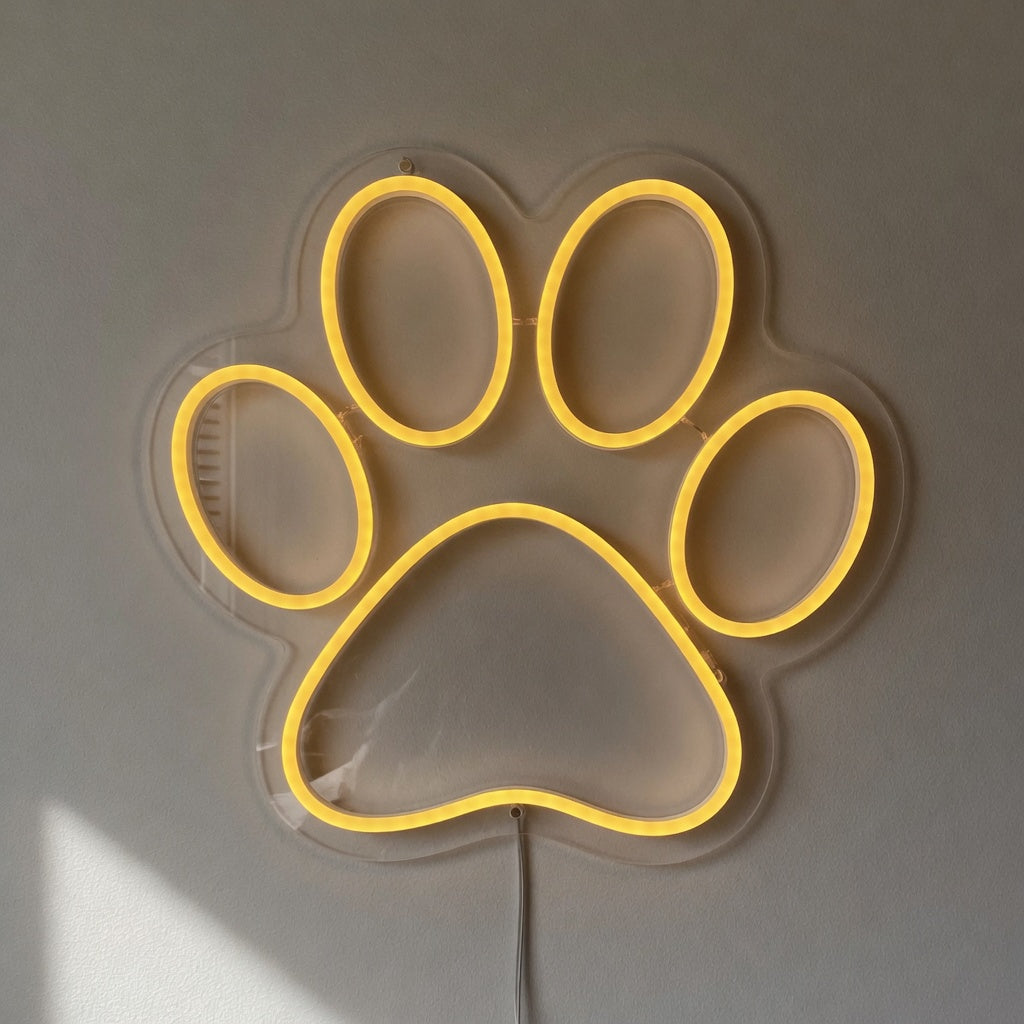 Puppy Paw Print LED Neon Sign for Kids Room Dimmable Wall Decor - Facebook Ad Image