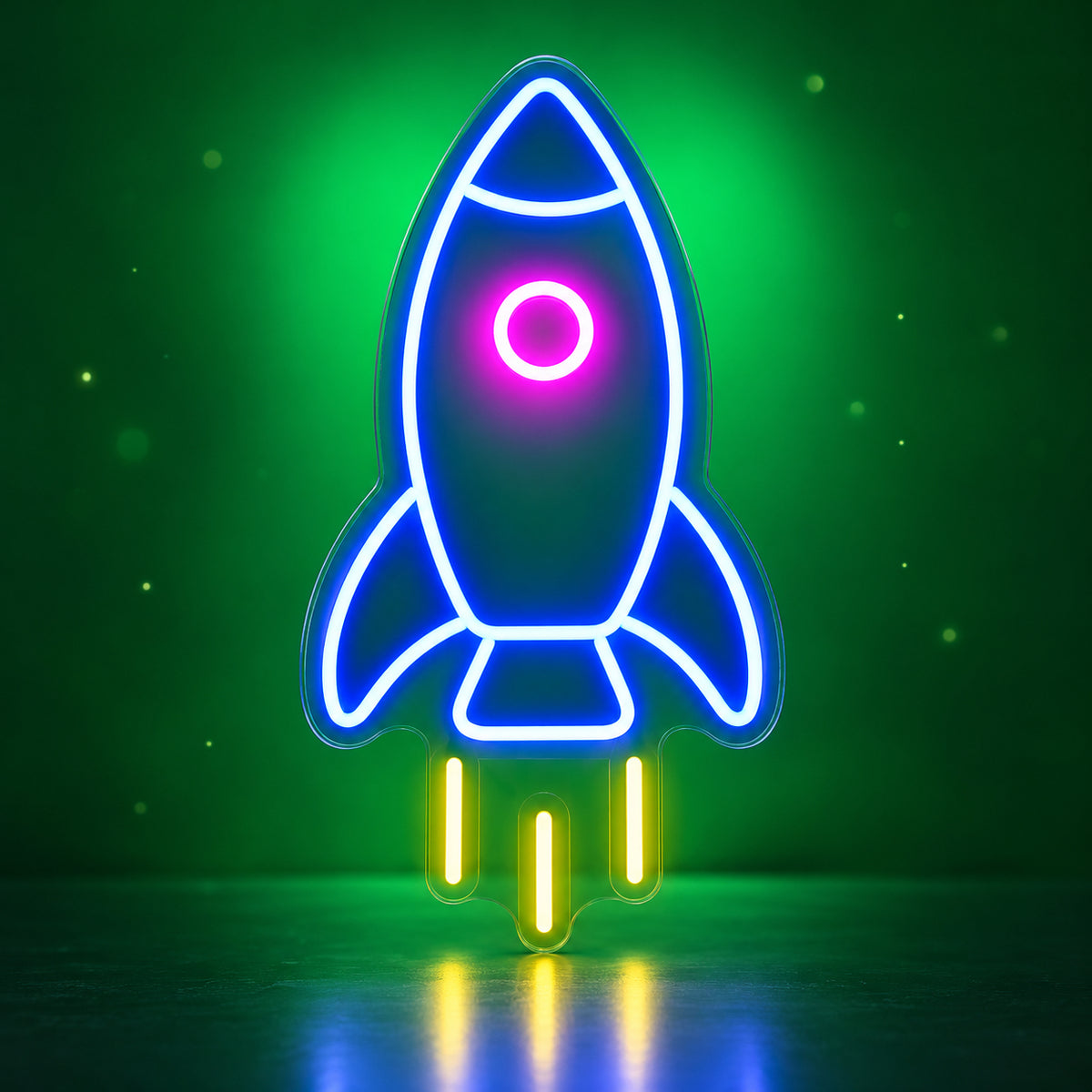 Rocket LED Neon Sign Blasting Rocket Outline - Facebook Ad Image