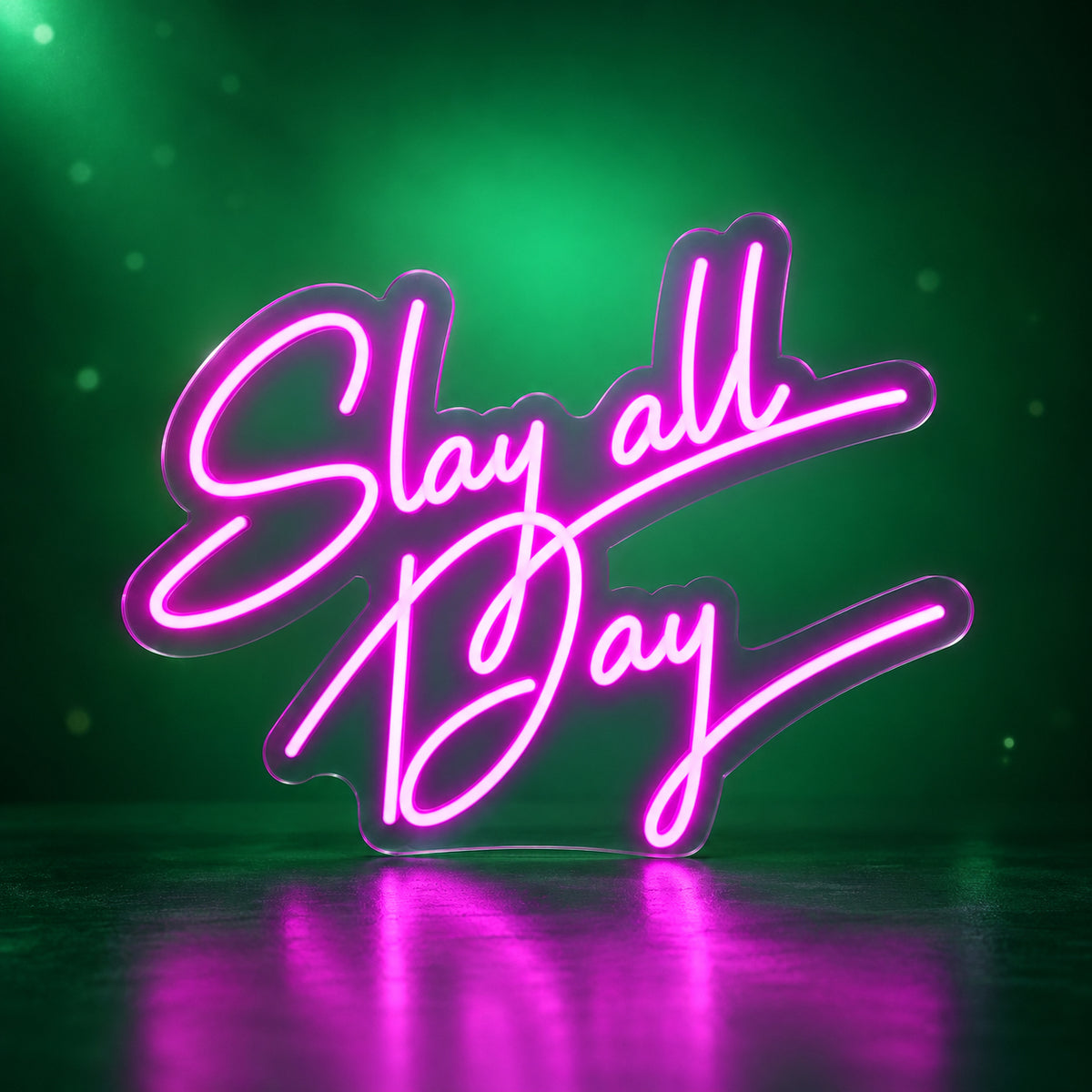 Slay All Day LED Neon Sign for Storefront Light Up Business Decor - Facebook Ad Image