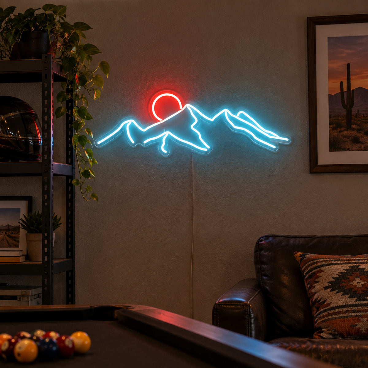 Mountain Desert Sunset LED Neon Sign Wall Neon Signs - Texas Home Scene