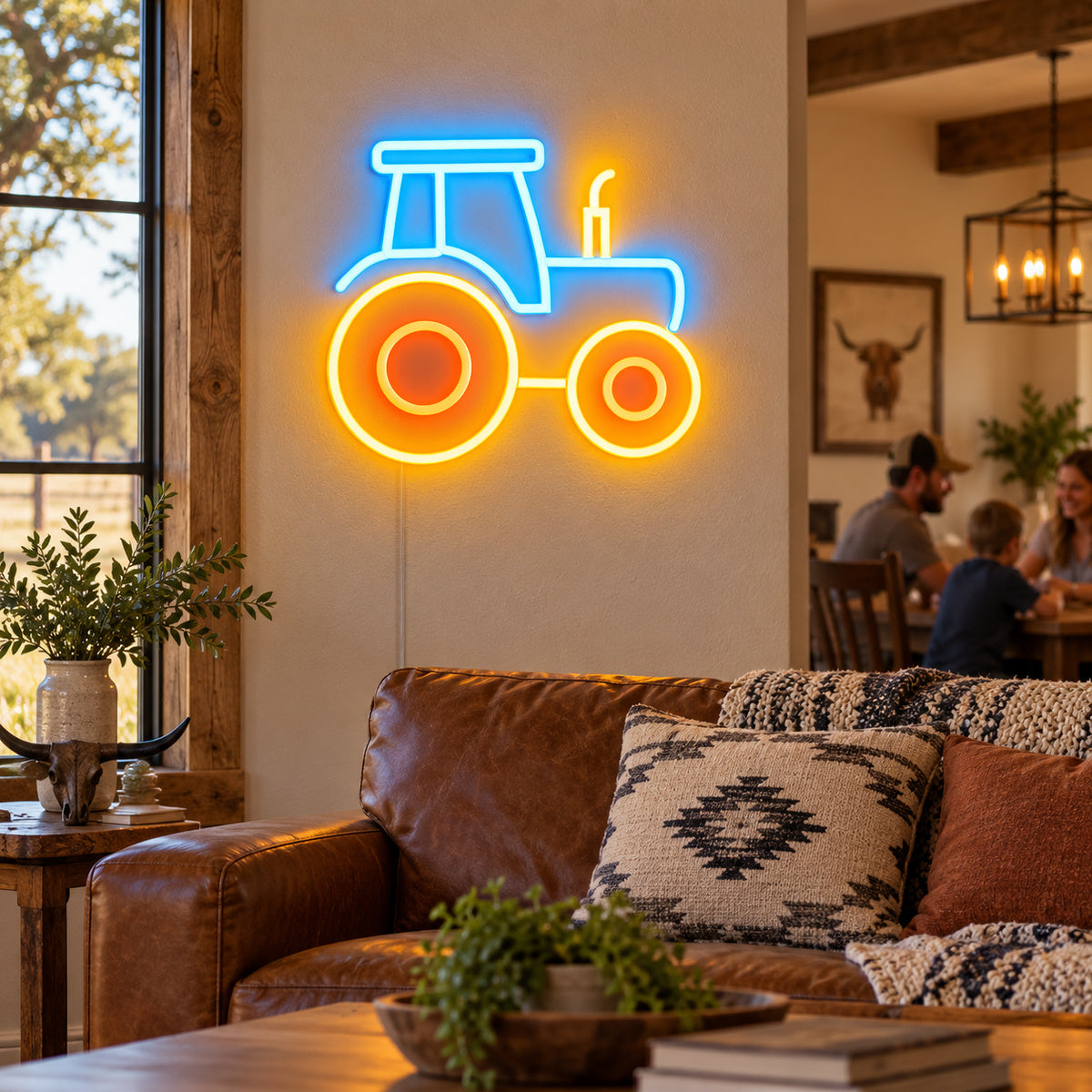 Ranch Tractor Vintage LED Neon Sign Wall Neon Signs - Texas Home Scene
