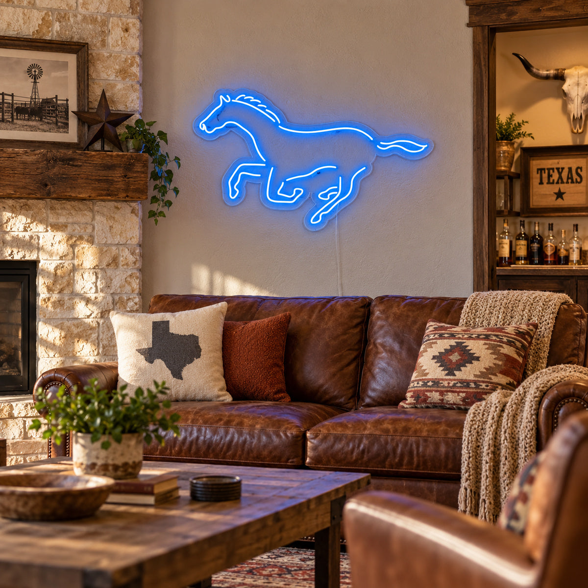 Running Horse Vintage LED Neon Sign Wall Neon Signs - Texas Home Scene