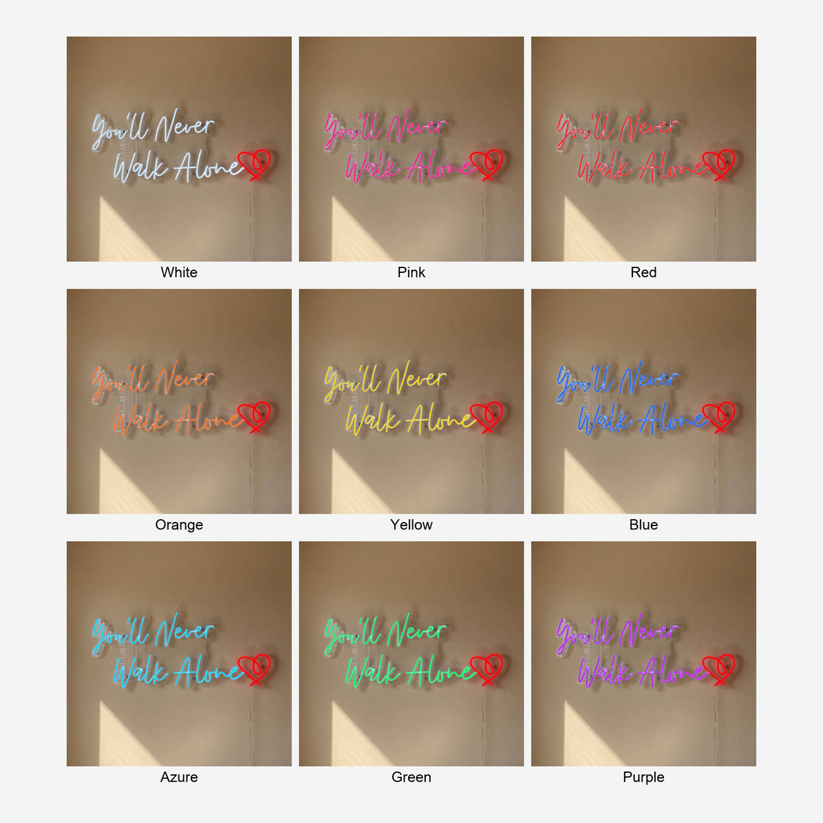 You'll Never Walk Alone LED Neon Sign for Wedding Light Up Wall Decor - Shineneon