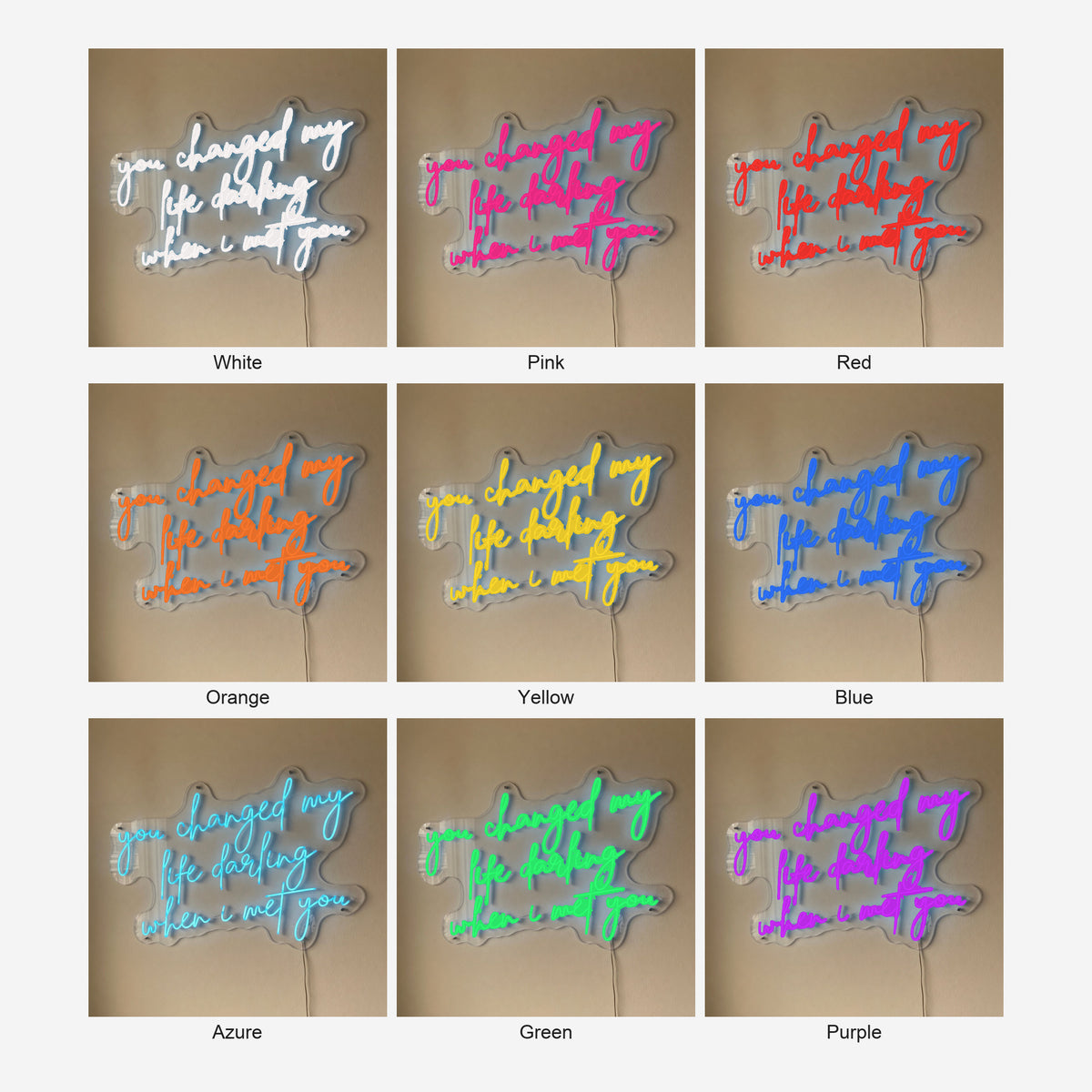 You Changed My Life Darling When I Met You LED Neon Sign - Shineneon