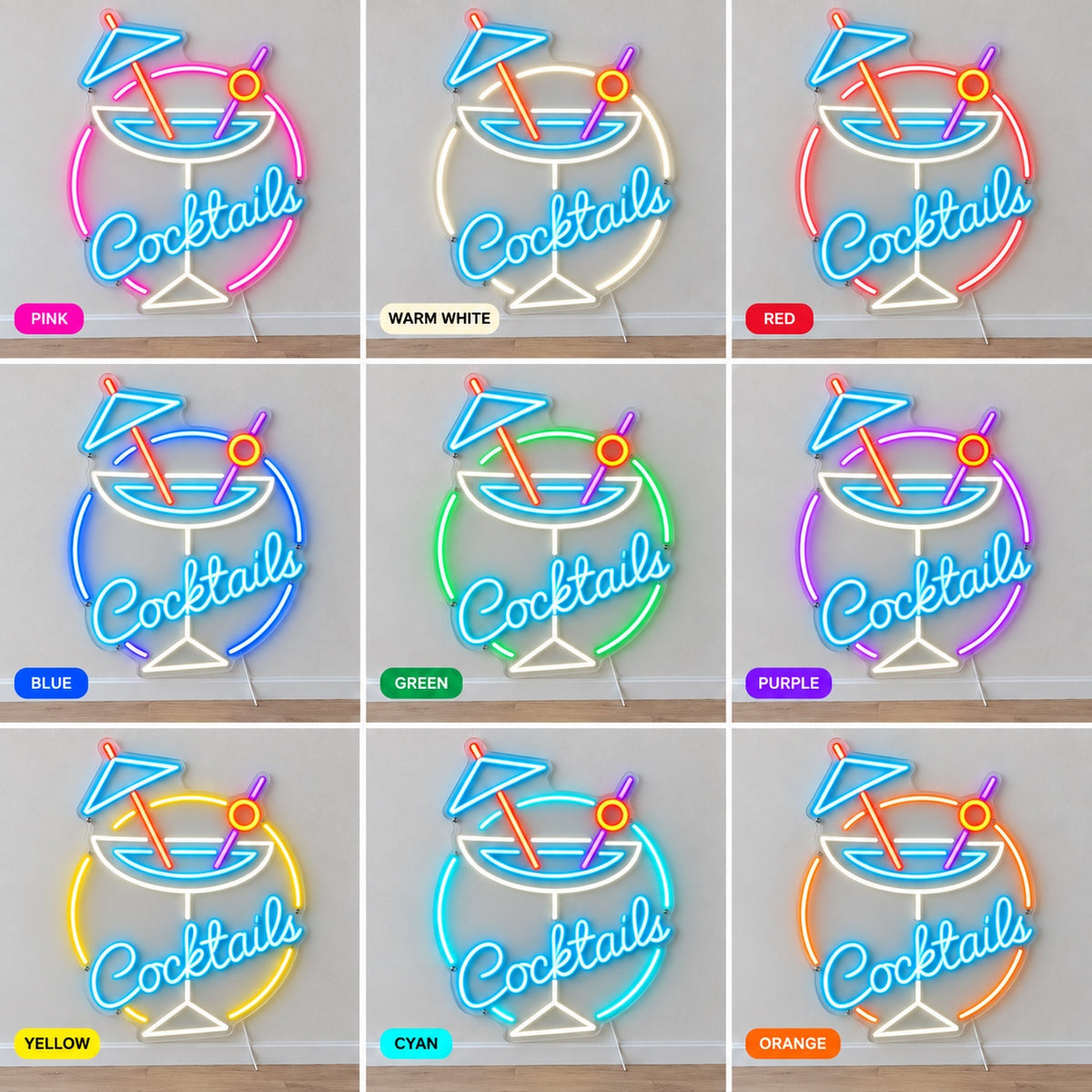 Cocktails Bar LED Neon Sign for Wedding Light Up Party Decor Wall Neon Signs - Shineneon