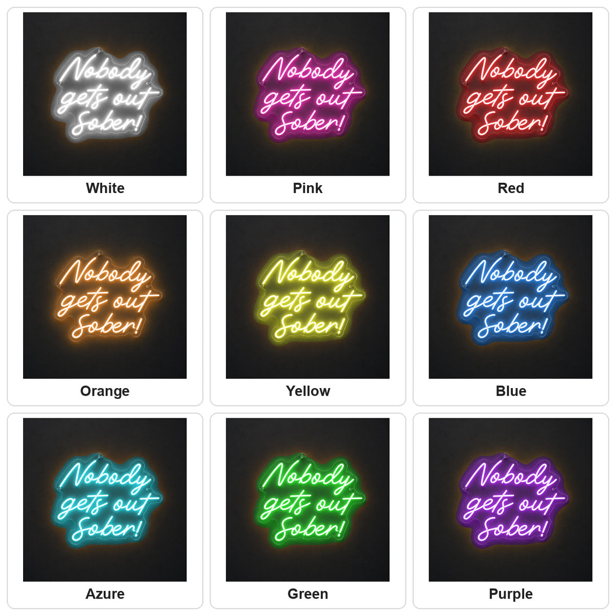 Nobody Gets Out Sober LED Neon Sign Wall Neon Signs - Shineneon