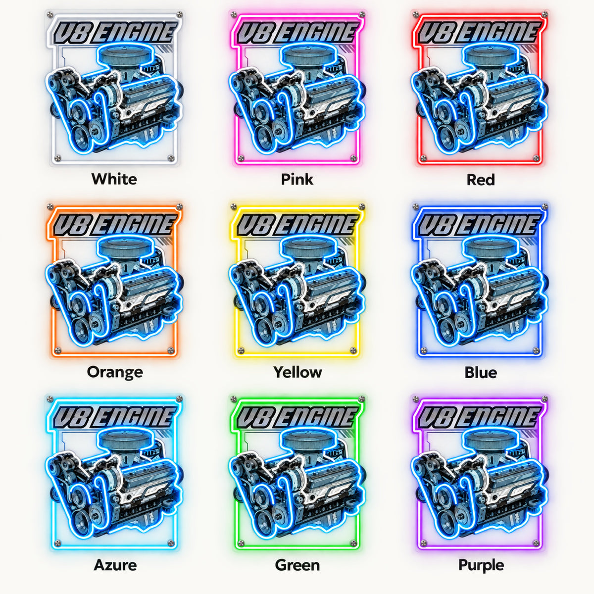V8 Engine LED Neon Sign - Shineneon