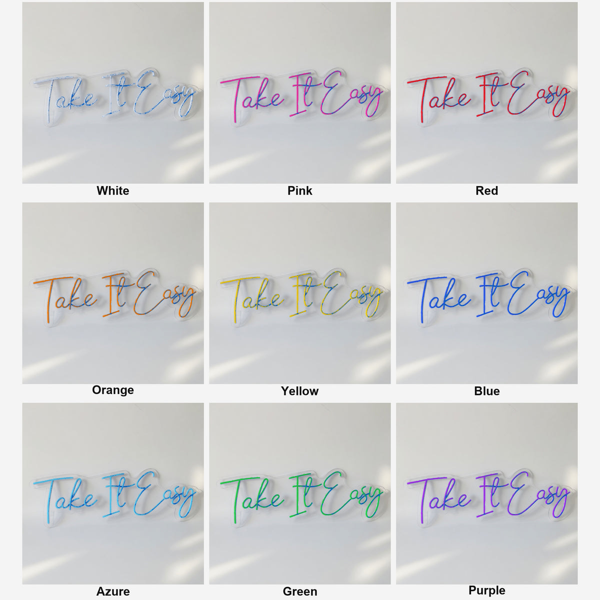 Take It Easy LED Neon Sign Grand Flow Script - Shineneon