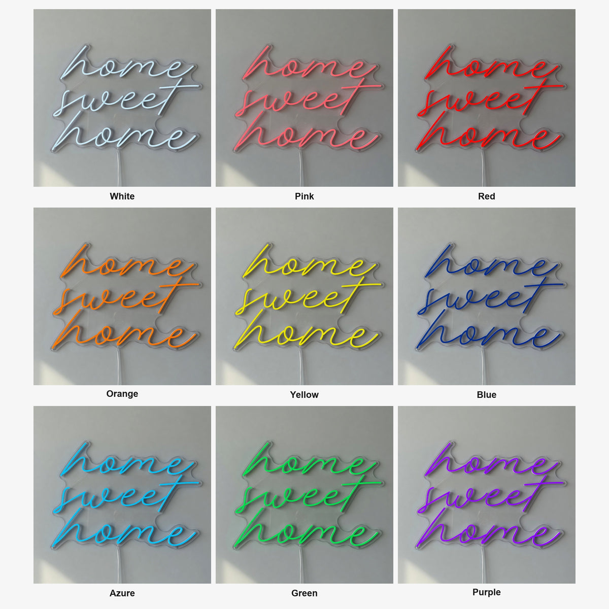 Home Sweet Home LED Neon Sign Lowercase Soft Script - Shineneon