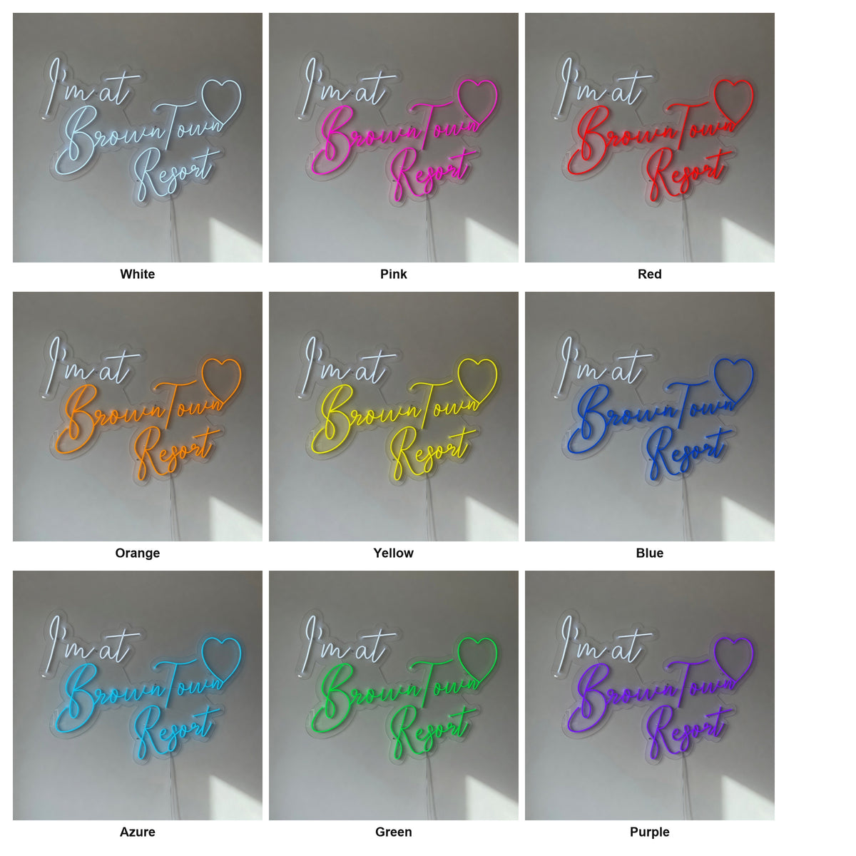 I'm at Brown Town Resort LED Neon Sign Dimmable Wall Light - Shineneon
