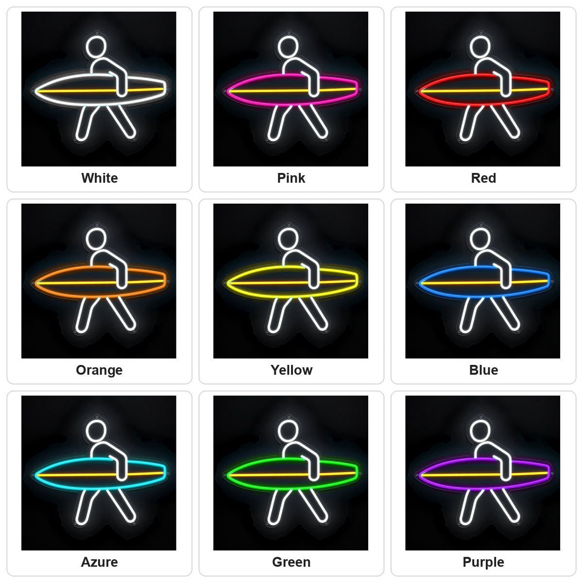 Man With Surfboard LED Neon Sign - Shineneon