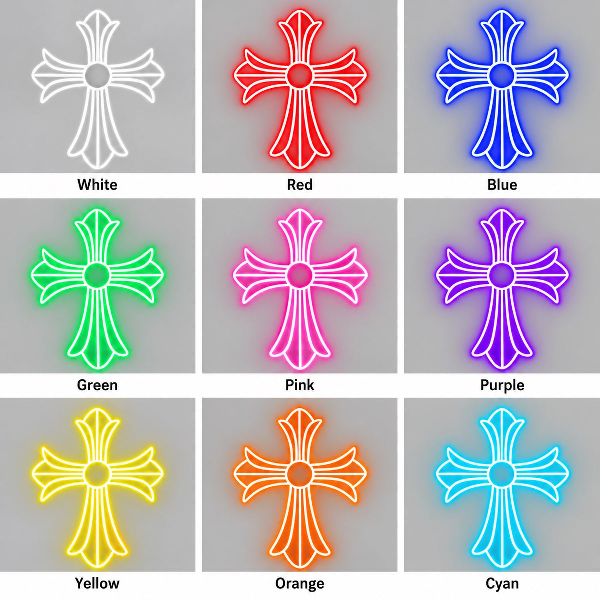 Cross Pattern LED Neon Sign Dimmable Wall Light Wall Neon Signs - Shineneon