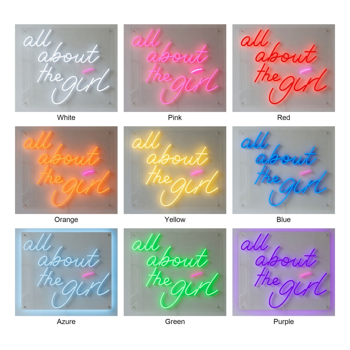 All About the Girl LED Neon Sign for Salon Light Up Business Decor - Shineneon