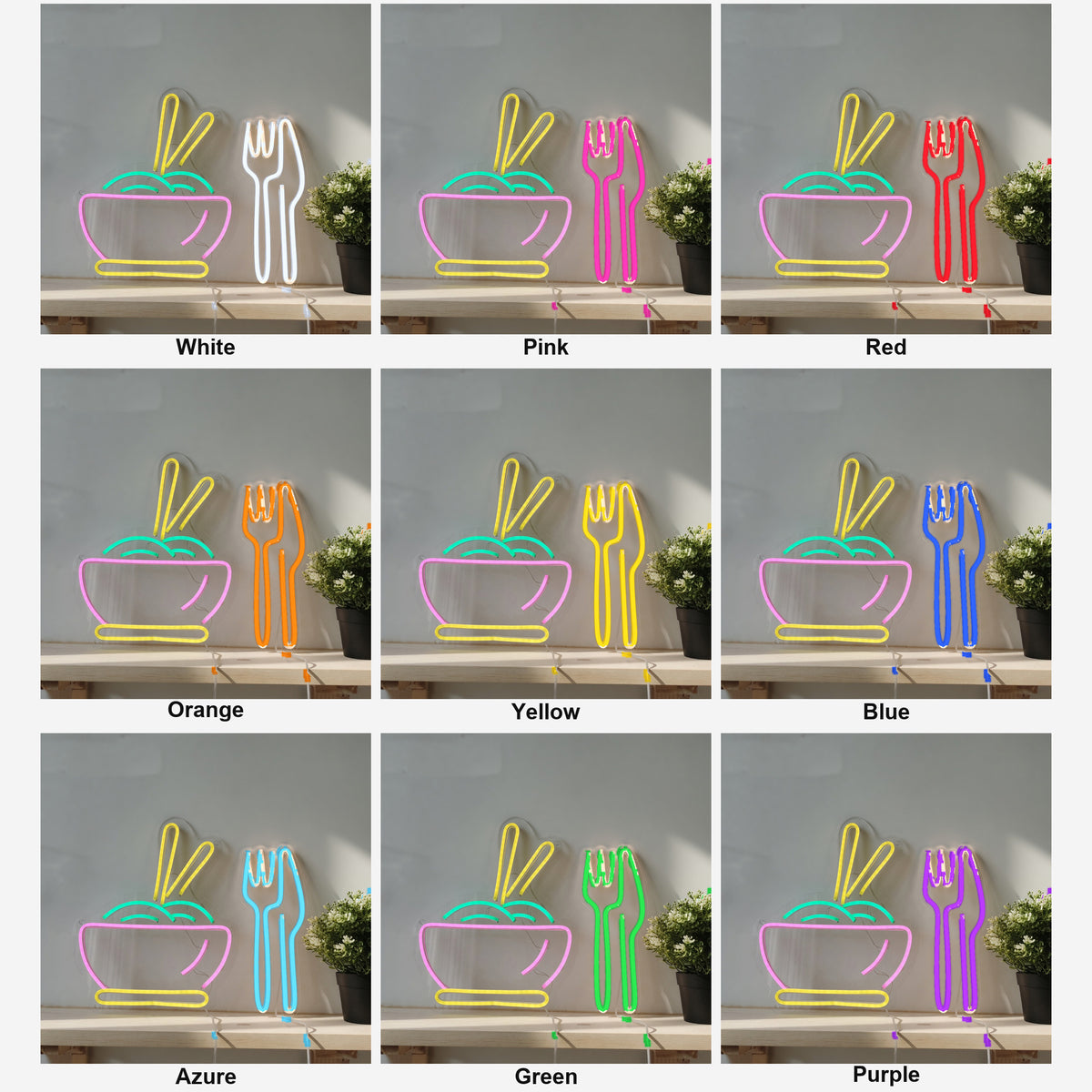 Ramen Food and Fork Restaurant LED Neon Sign - Shineneon