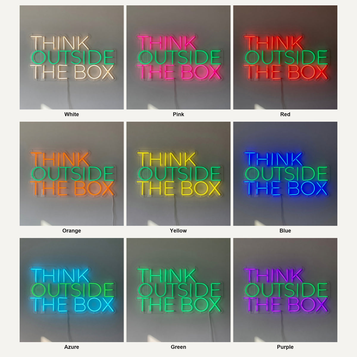 Think Outside the Box LED Neon Sign for Business Light Up Wall Decor - Shineneon