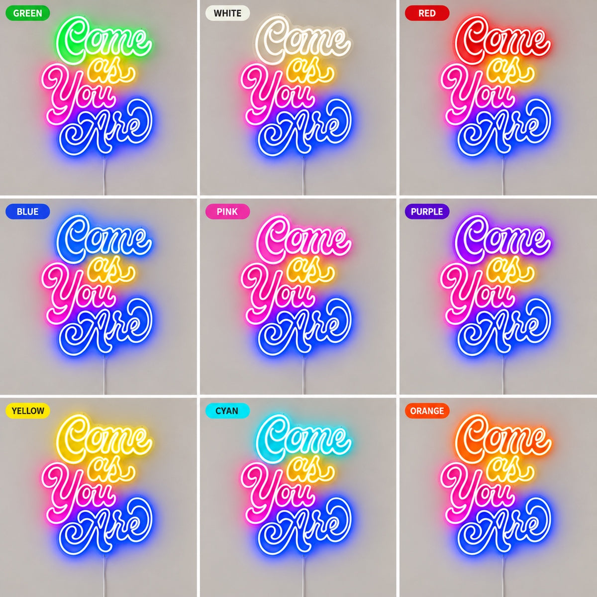 Come as You Are LED Neon Sign Cozy Lounge Script Wall Neon Signs - Shineneon