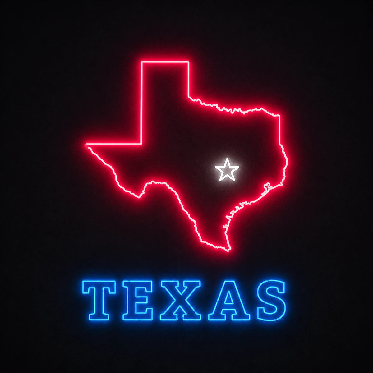 Texas State Map Star Vintage LED Neon Sign Home Neon Signs - Shineneon