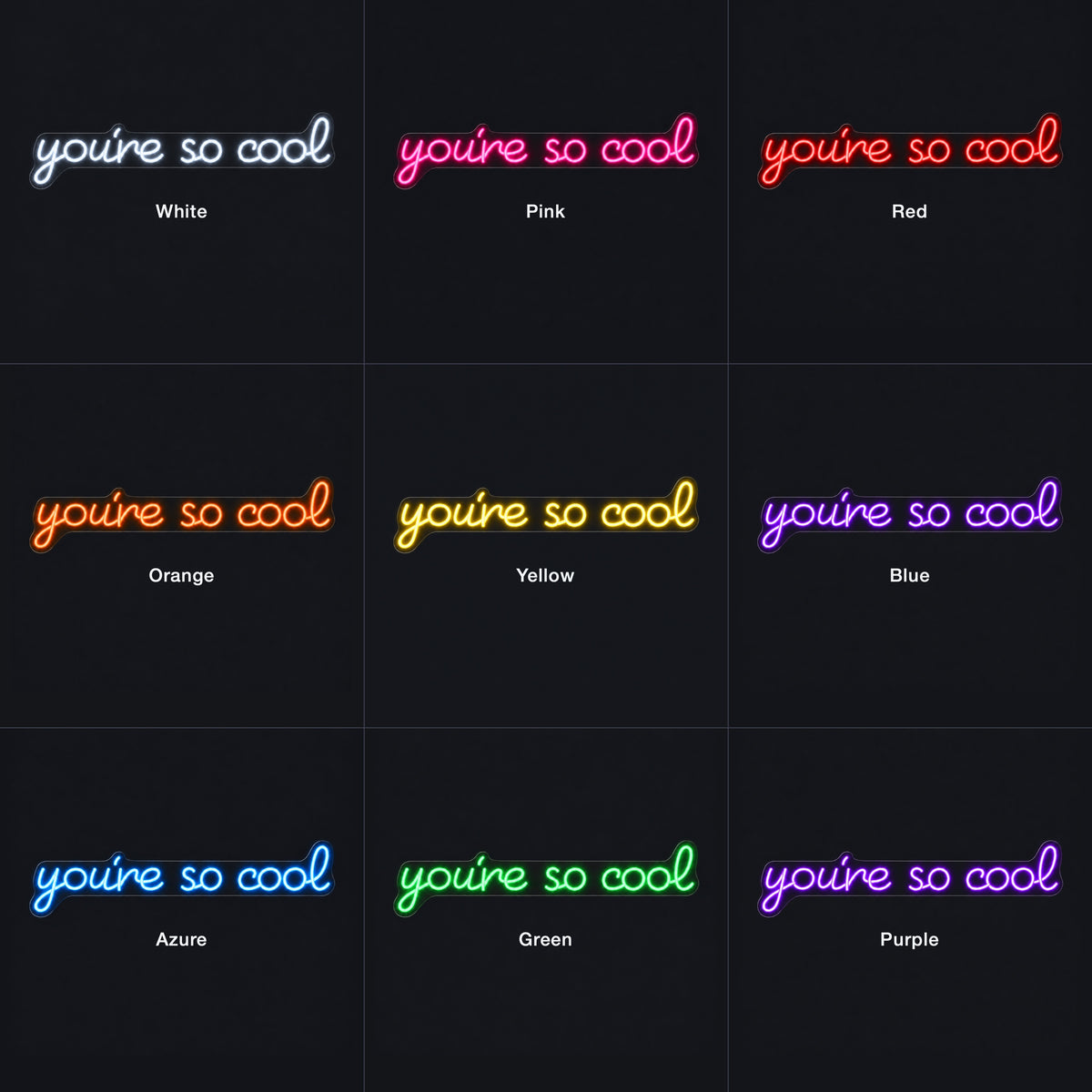 You're So Cool LED Neon Sign Warm Couch Scene Script - Color Grid