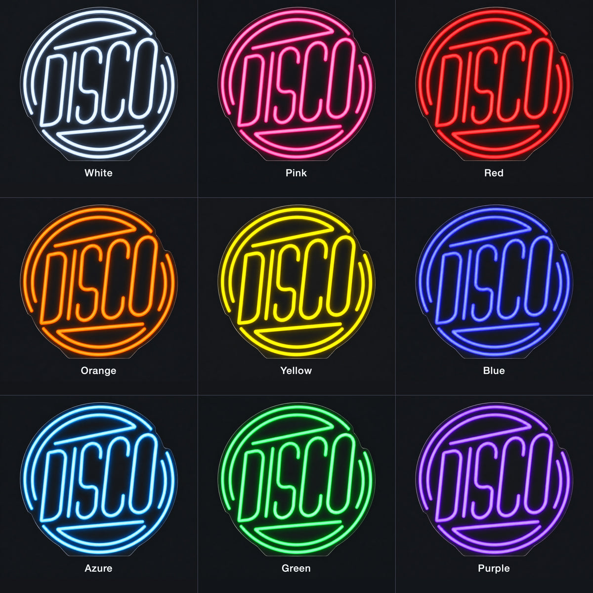 Disco LED Neon Sign Dimmable Wall Light - Color Grid