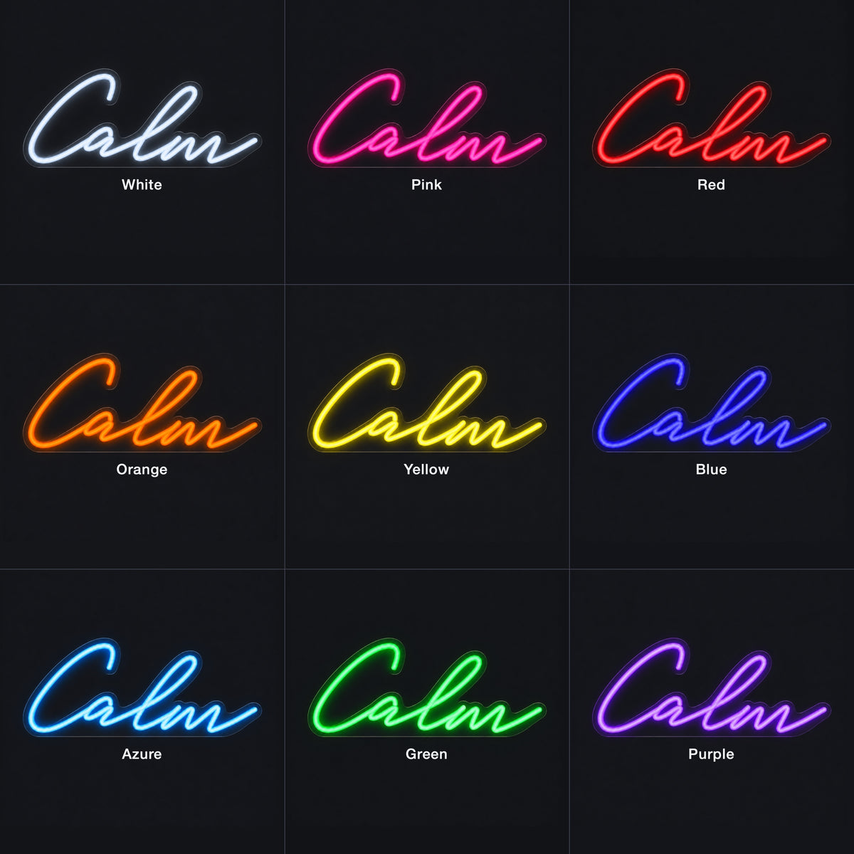 Calm LED Neon Sign Dimmable Wall Light - Color Grid
