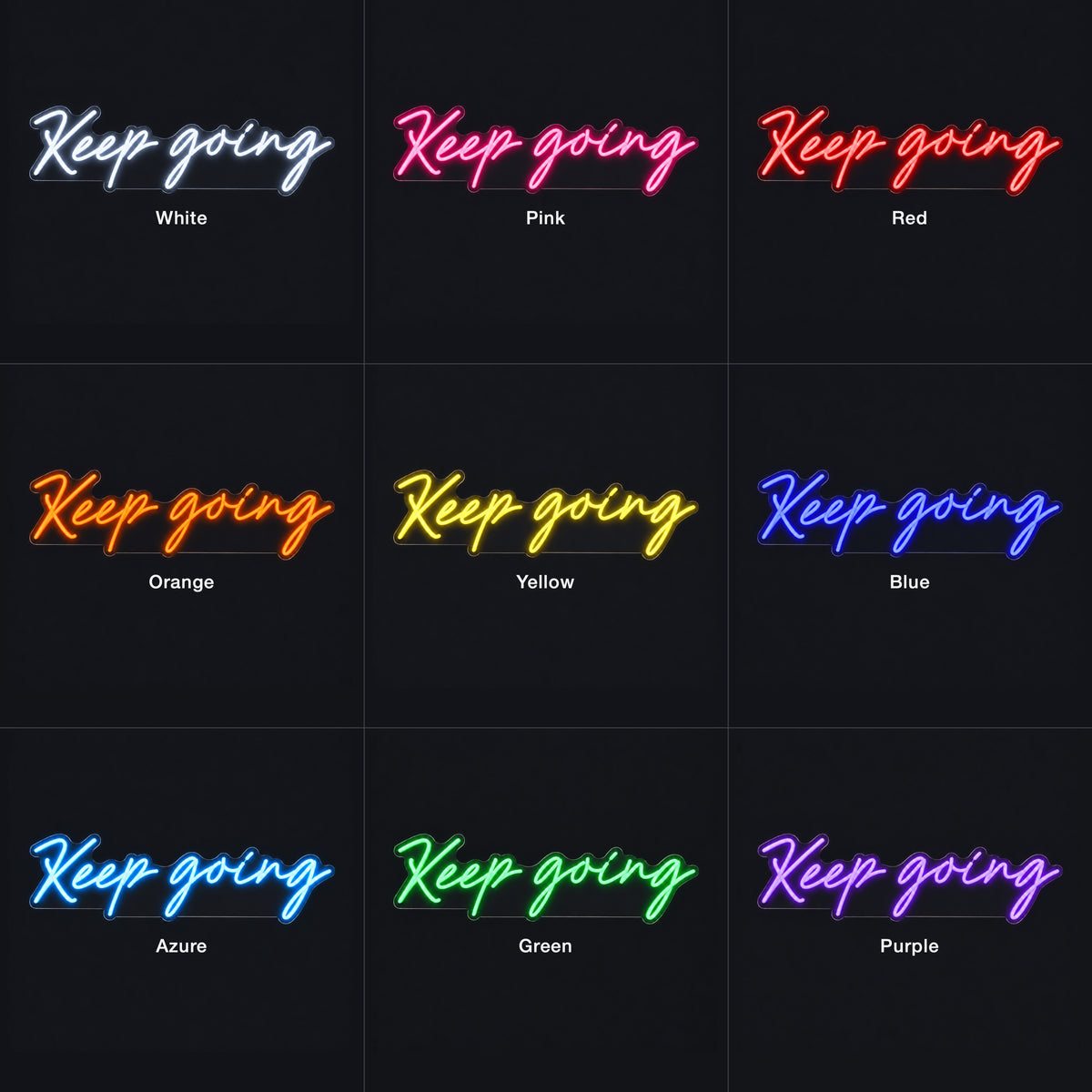 Keep Going LED Neon Sign Dimmable Wall Light - Color Grid