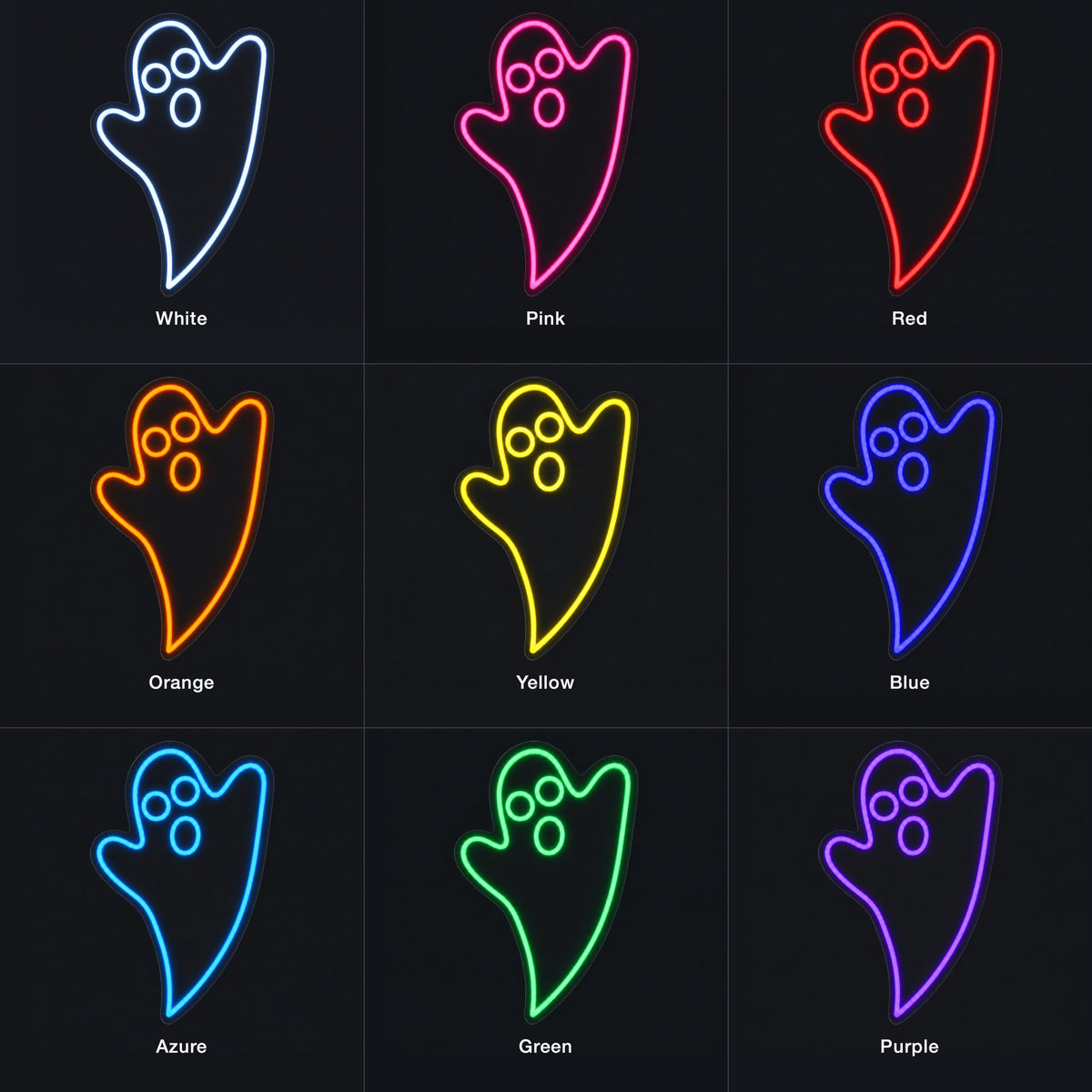 Ghost LED Neon Sign Dimmable Wall Light - Color Grid