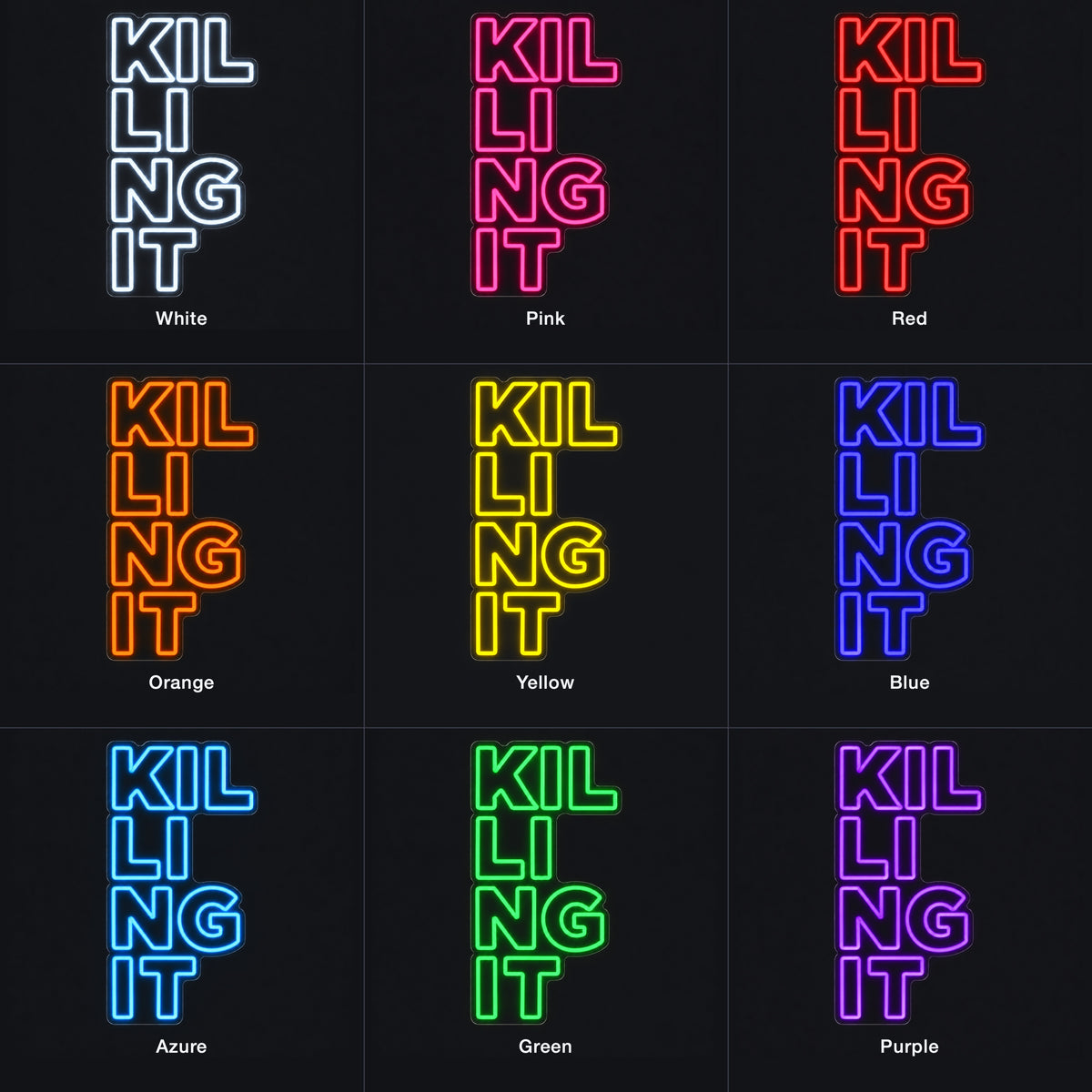 Killing it LED Neon Sign Dimmable Wall Light - Color Grid