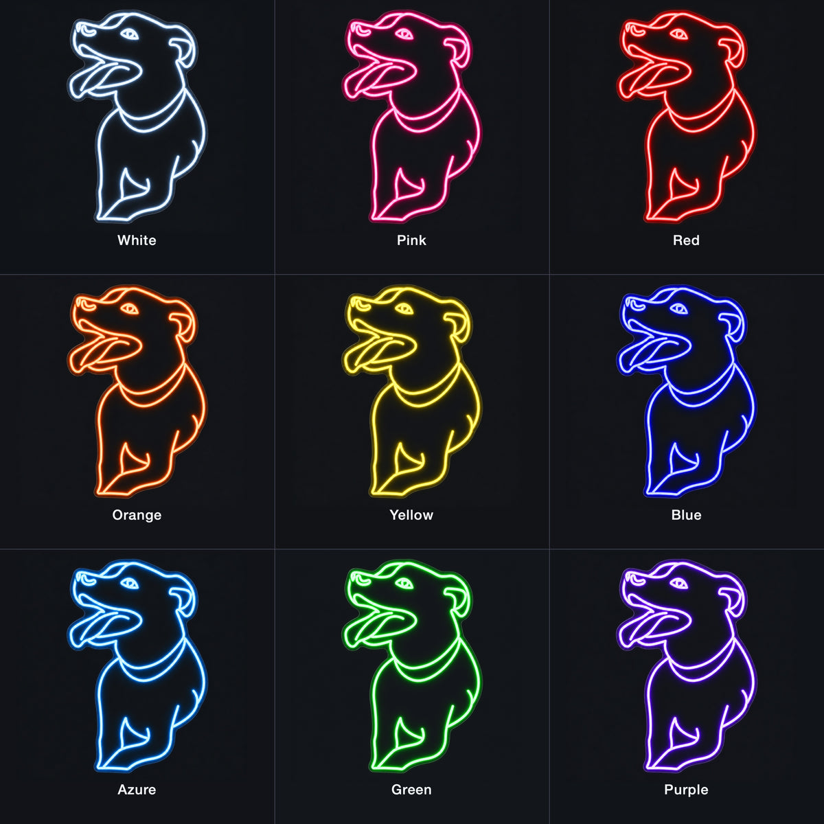 Dog LED Neon Sign for Storefront Light Up Business Decor - Color Grid