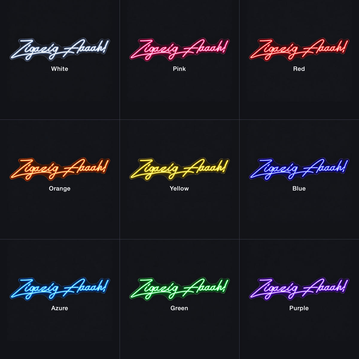 Zigazig Aaaah! Spice Girls LED Neon Sign Dimmable Wall Light - Color Grid