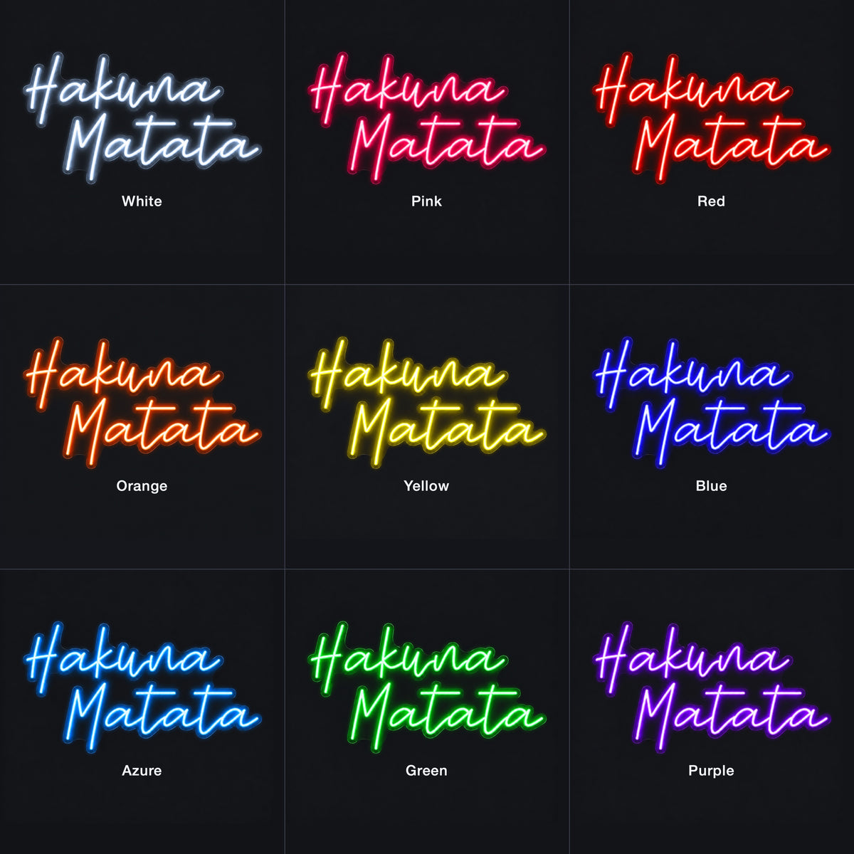 Hakuna Matata LED Neon Sign - Color Grid
