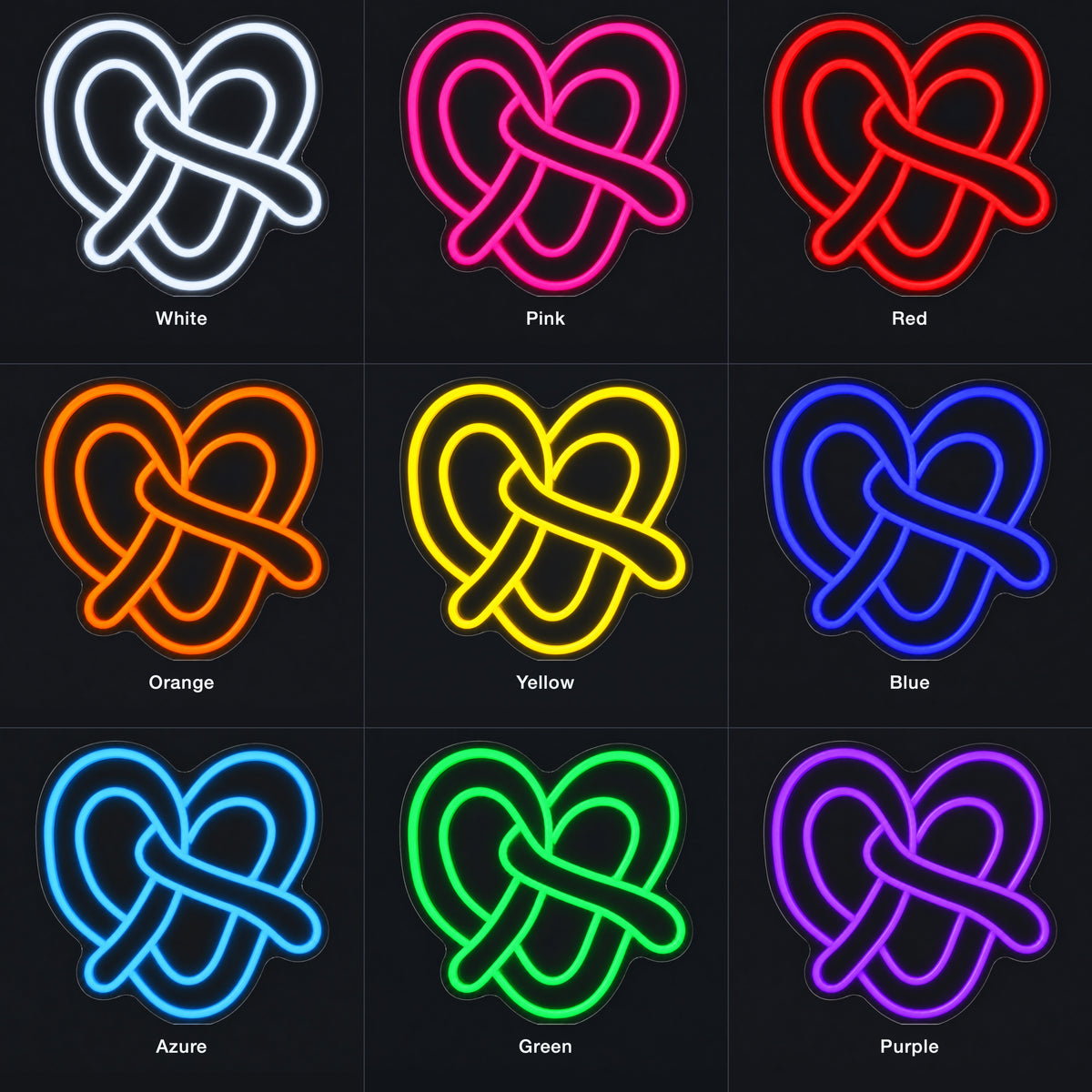 Pretzel LED Neon Sign Dimmable Wall Light - Color Grid