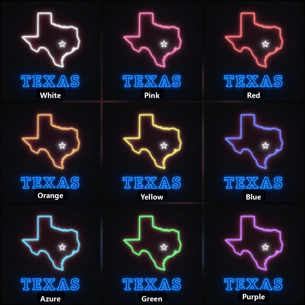 Texas State Map Star Vintage LED Neon Sign Home Neon Signs - Shineneon
