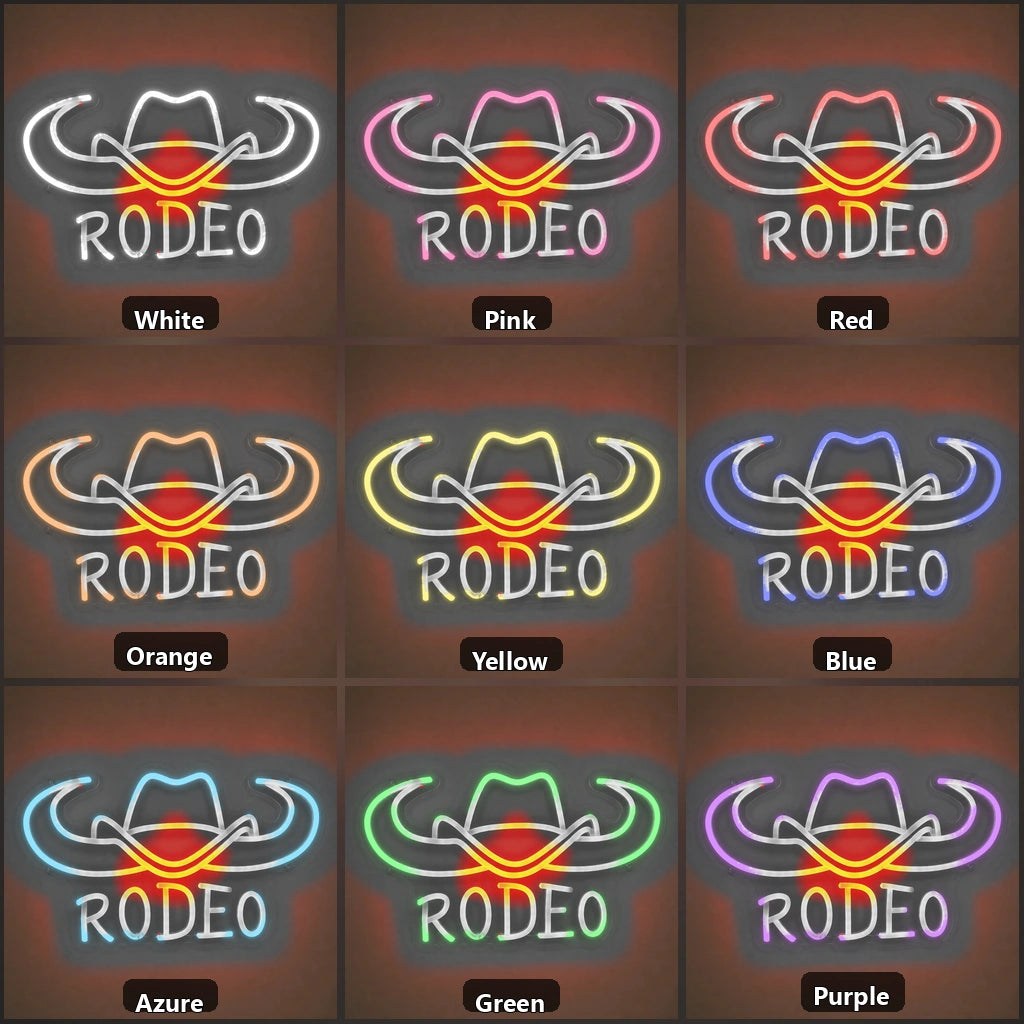 Rodeo Cowboy Hat Longhorn Vintage LED Neon Sign Home Neon Signs - Shineneon