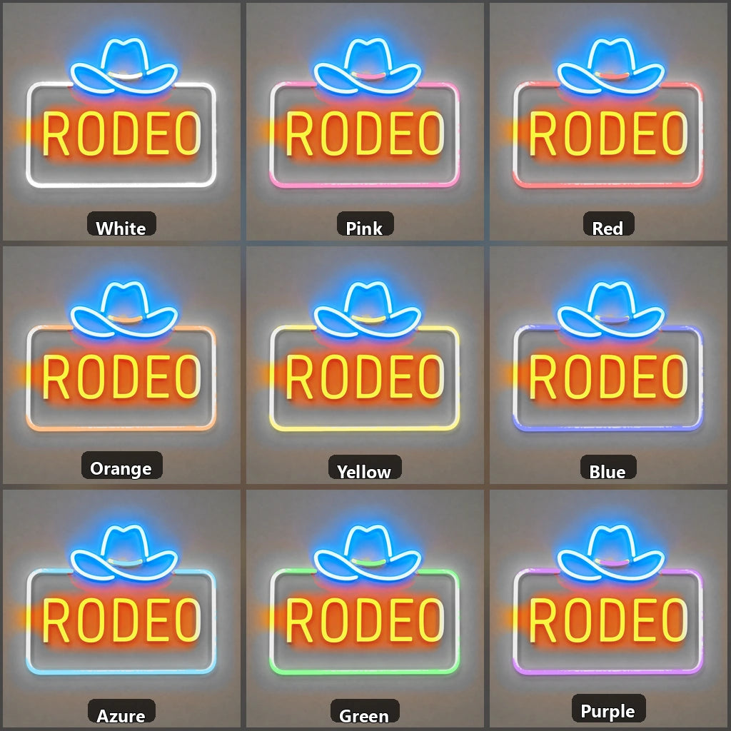 Rodeo Cowboy Hat Frame Vintage LED Neon Sign Home Neon Signs - Shineneon