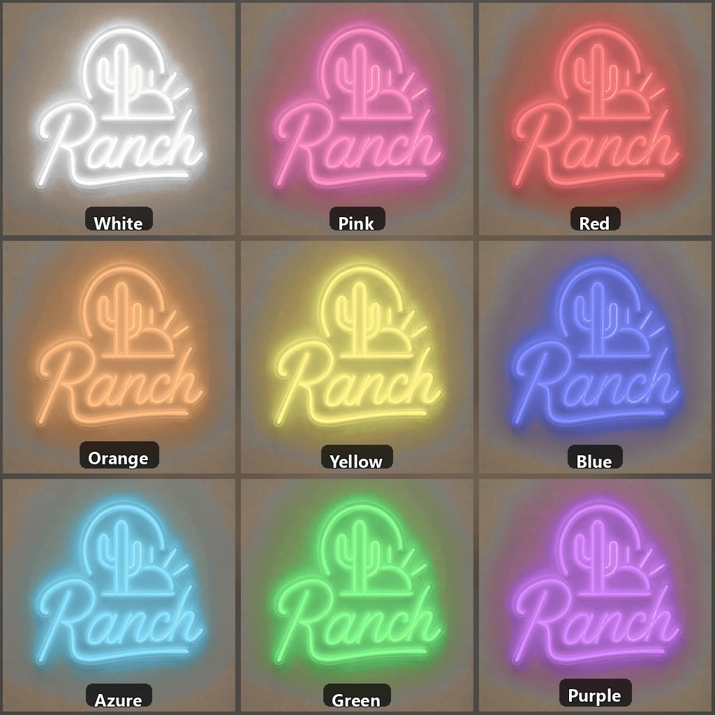 Ranch Cactus Sunset Vintage LED Neon Sign Home Neon Signs - Shineneon