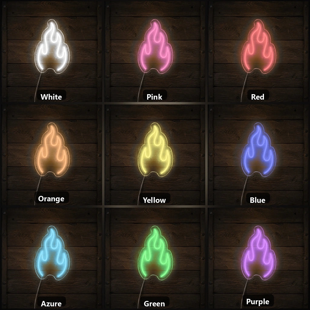 Single Flame Outline Vintage LED Neon Sign Home Neon Signs - Shineneon