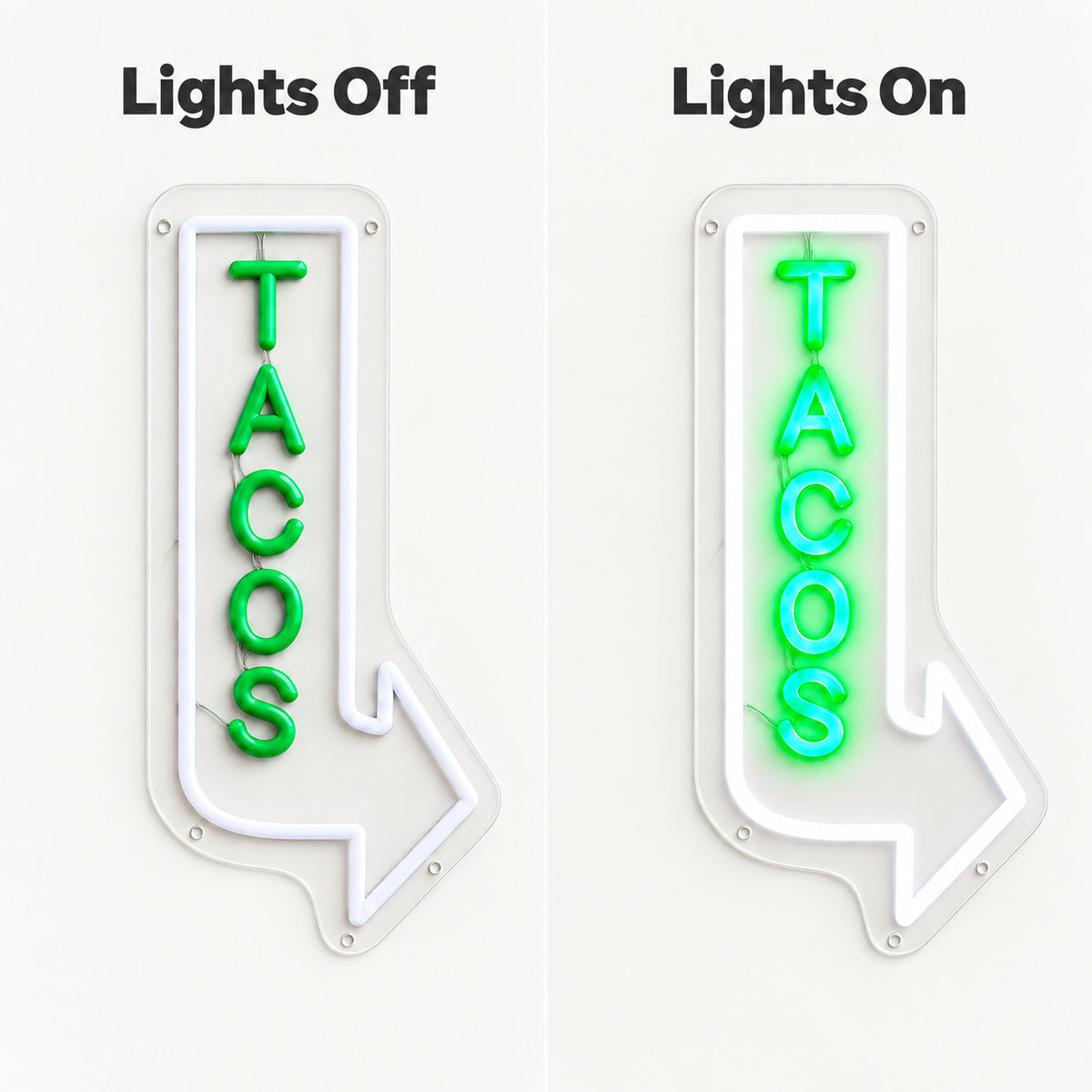 Tacos Arrow LED Neon Sign - Shineneon