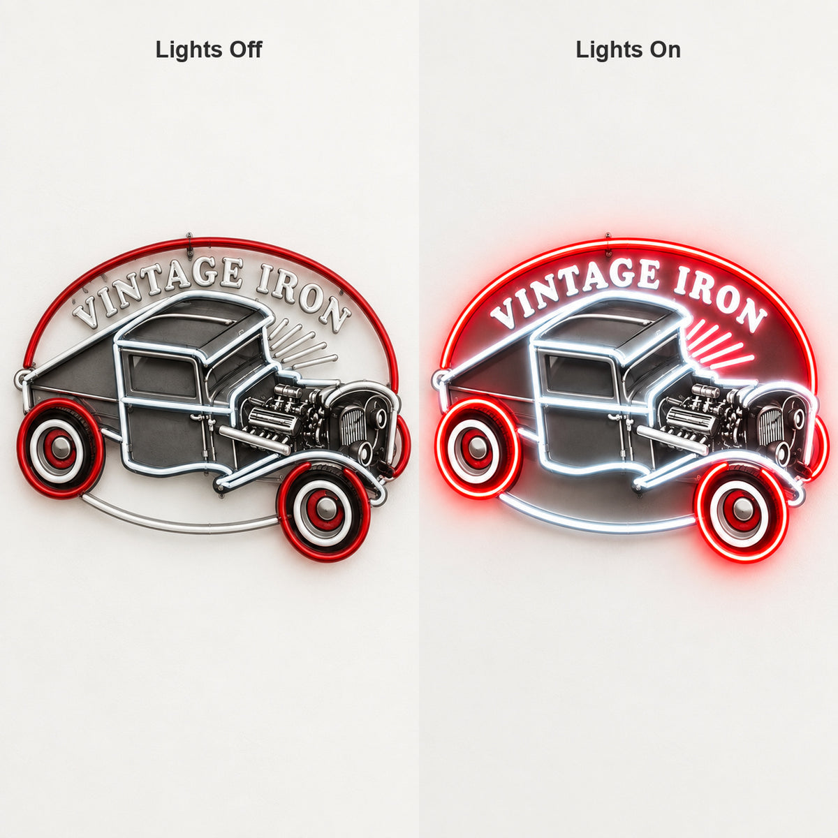 Vintage Iron Hot Rod LED Neon Sign - Shineneon