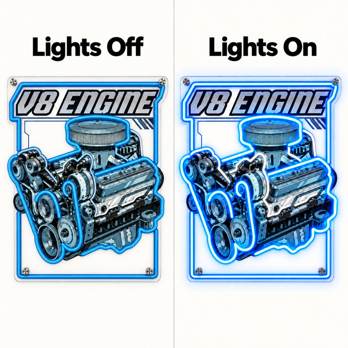 V8 Engine LED Neon Sign - Shineneon