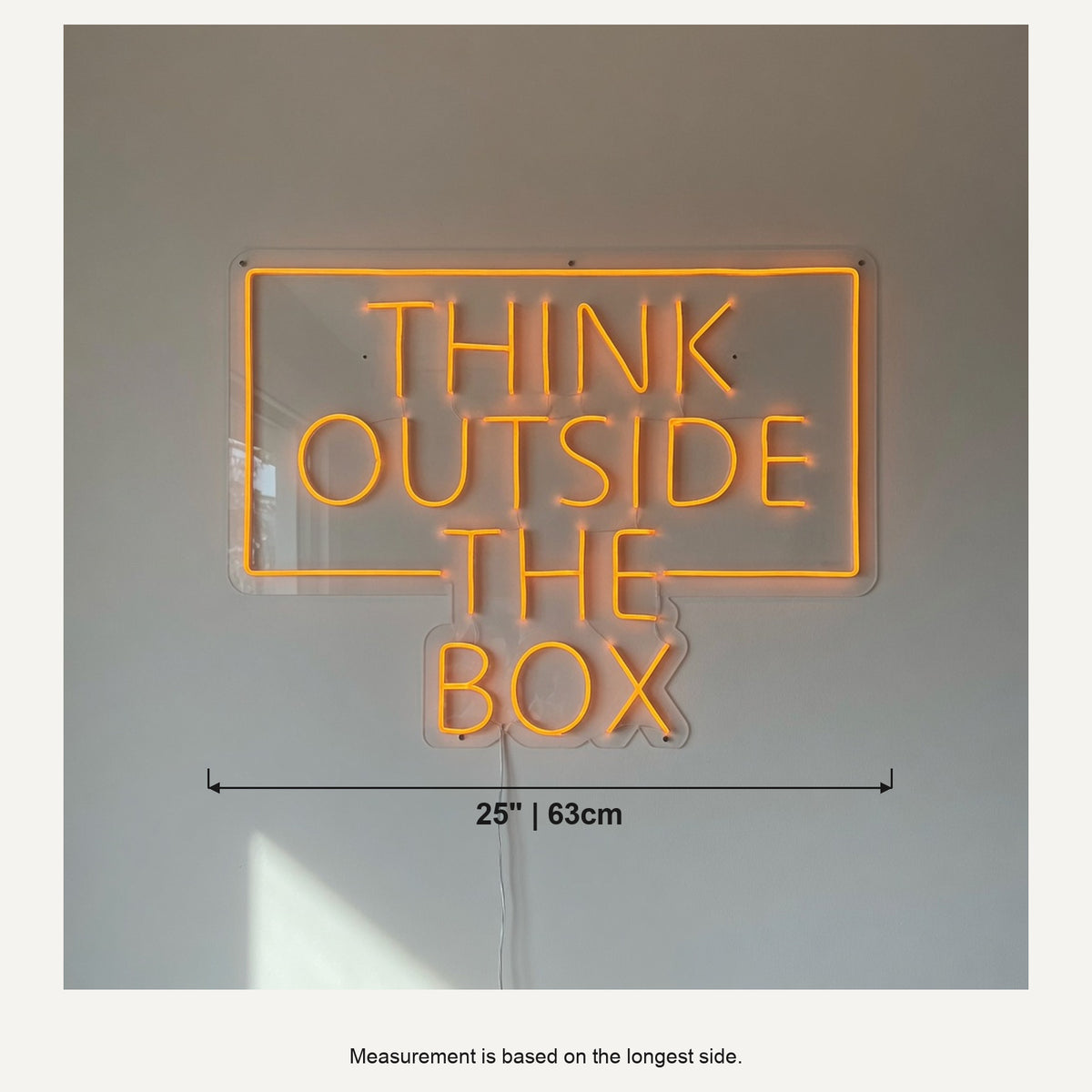 Think Outside the Box LED Neon Sign for Office Light Up Wall Decor - Shineneon