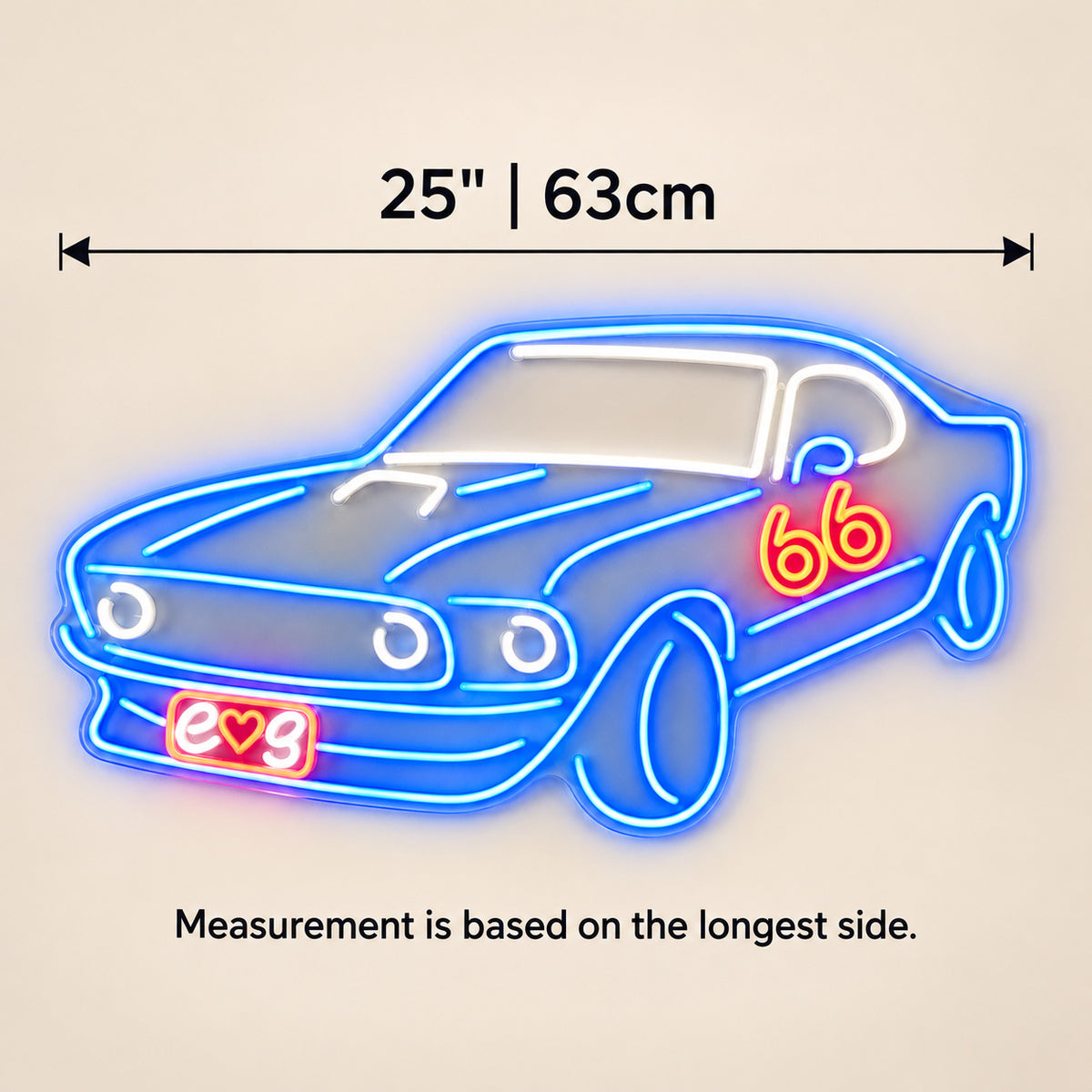 Race Car Route 66 LED Neon Sign Dimmable Wall Light Wall Neon Signs - Shineneon