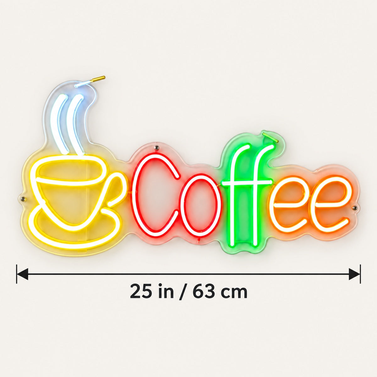Coffee LED Neon Sign Cup with Wordmark Wall Neon Signs - Shineneon