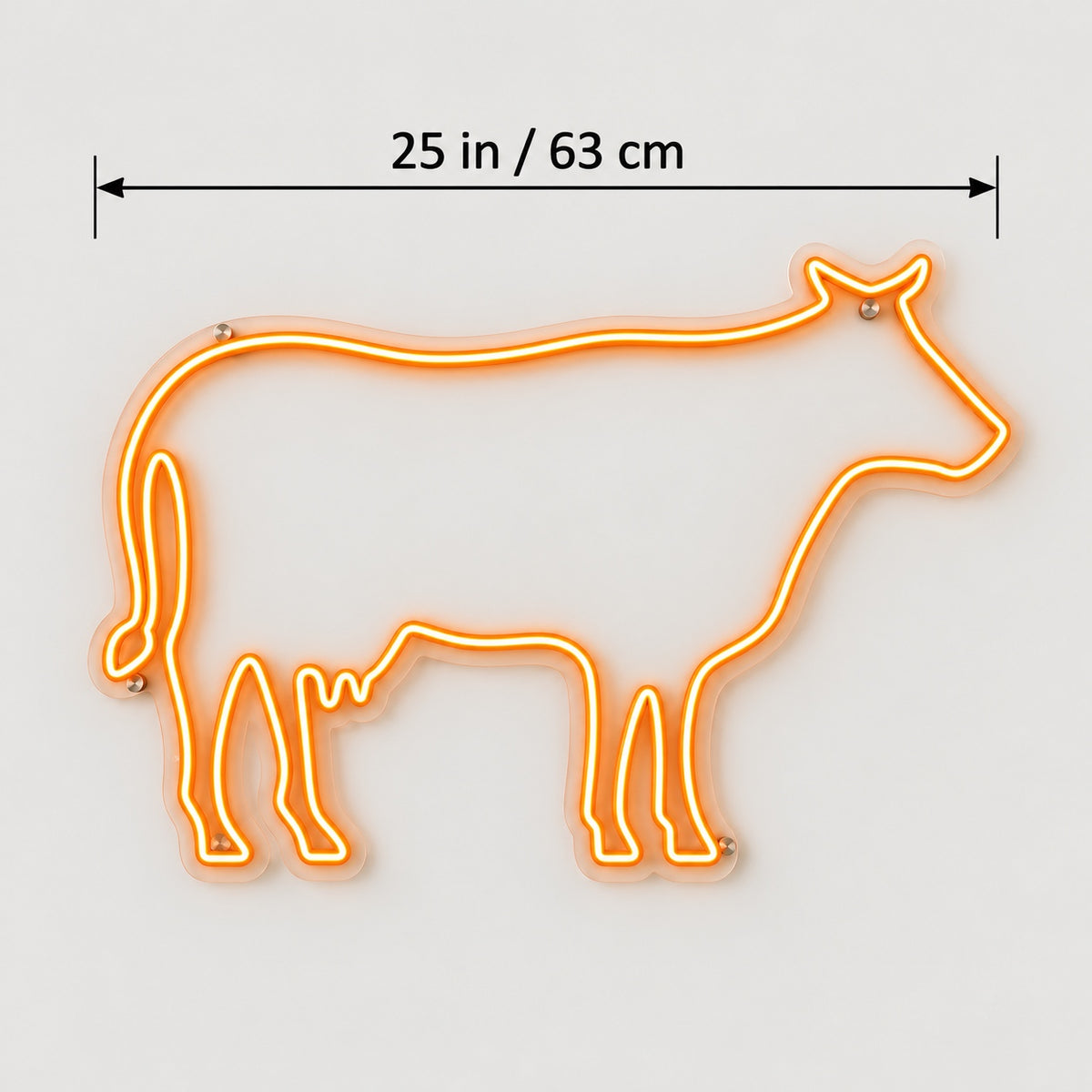 Cow LED Neon Sign Standing Cow Outline Wall Neon Signs - Shineneon