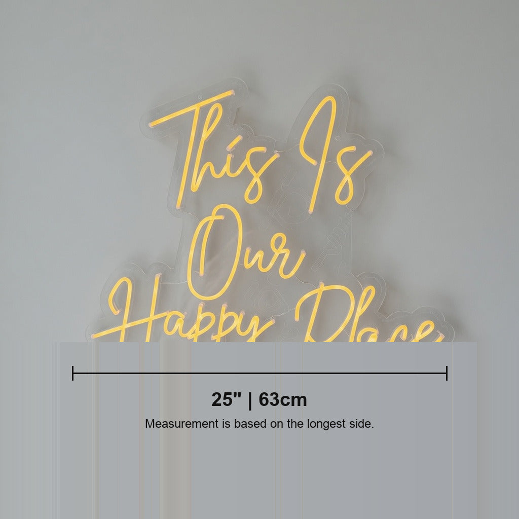 This Is Our Happy Place LED Neon Sign Bold Retro Caps - Shineneon