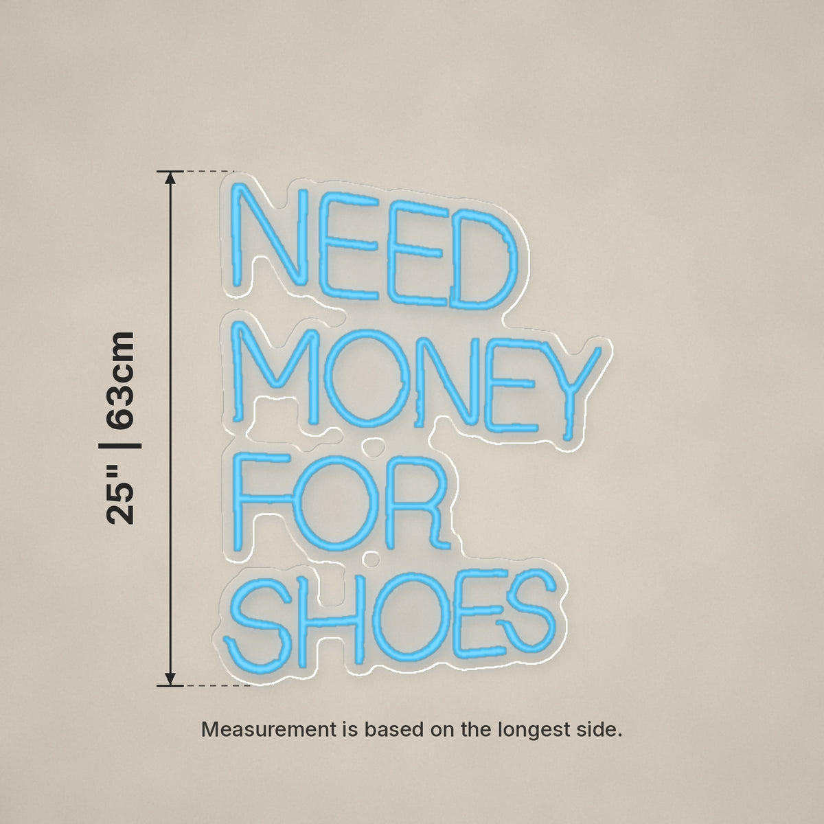 Need Money For Shoes LED Neon Sign, Boxed Two Tone Caps - Shineneon