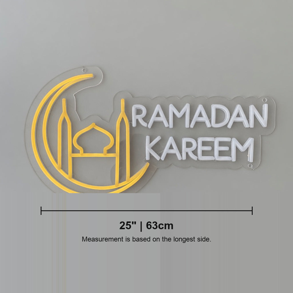 Ramadan Kareem LED Neon Sign with Mosque Lantern Icon - Shineneon